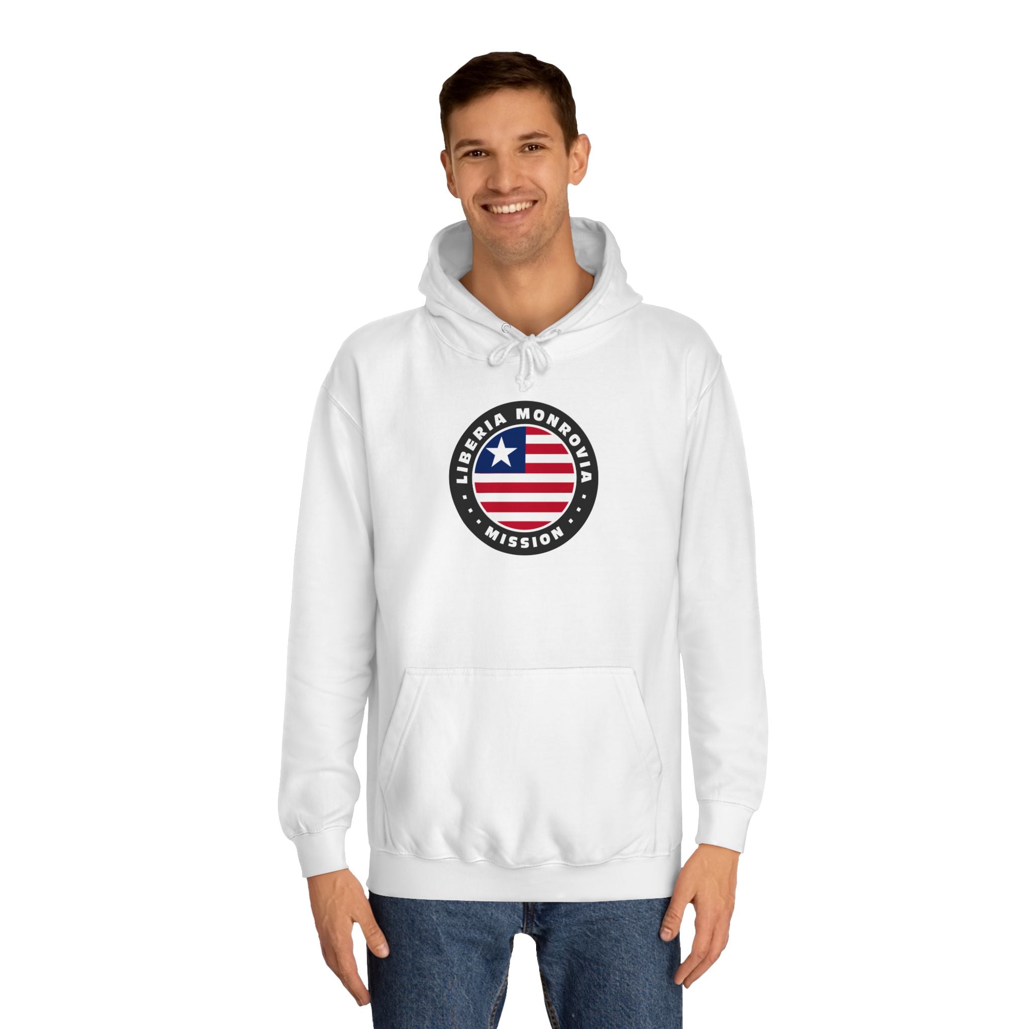 Liberia Monrovia Mission Flag Logo (Black Border) College Hoodie - Mission Wishlist - LDS Missionary Gift Store