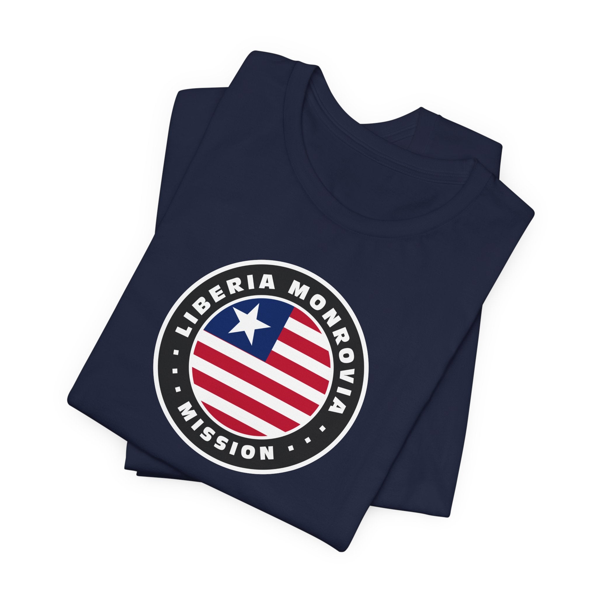Liberia Monrovia Mission Flag Logo (Black Border) T-shirt - Mission Wishlist - LDS Missionary Gift Store