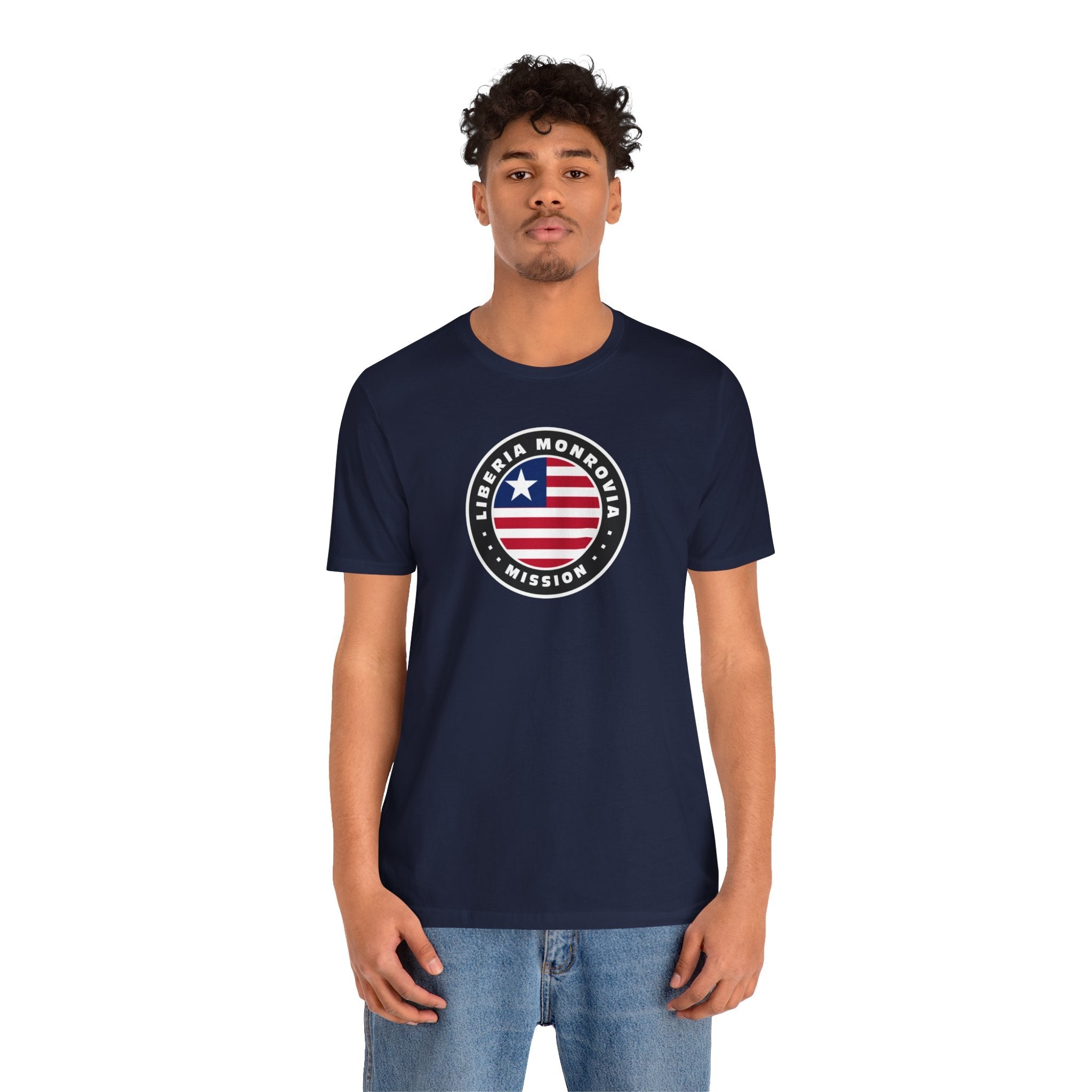 Liberia Monrovia Mission Flag Logo (Black Border) T-shirt - Mission Wishlist - LDS Missionary Gift Store