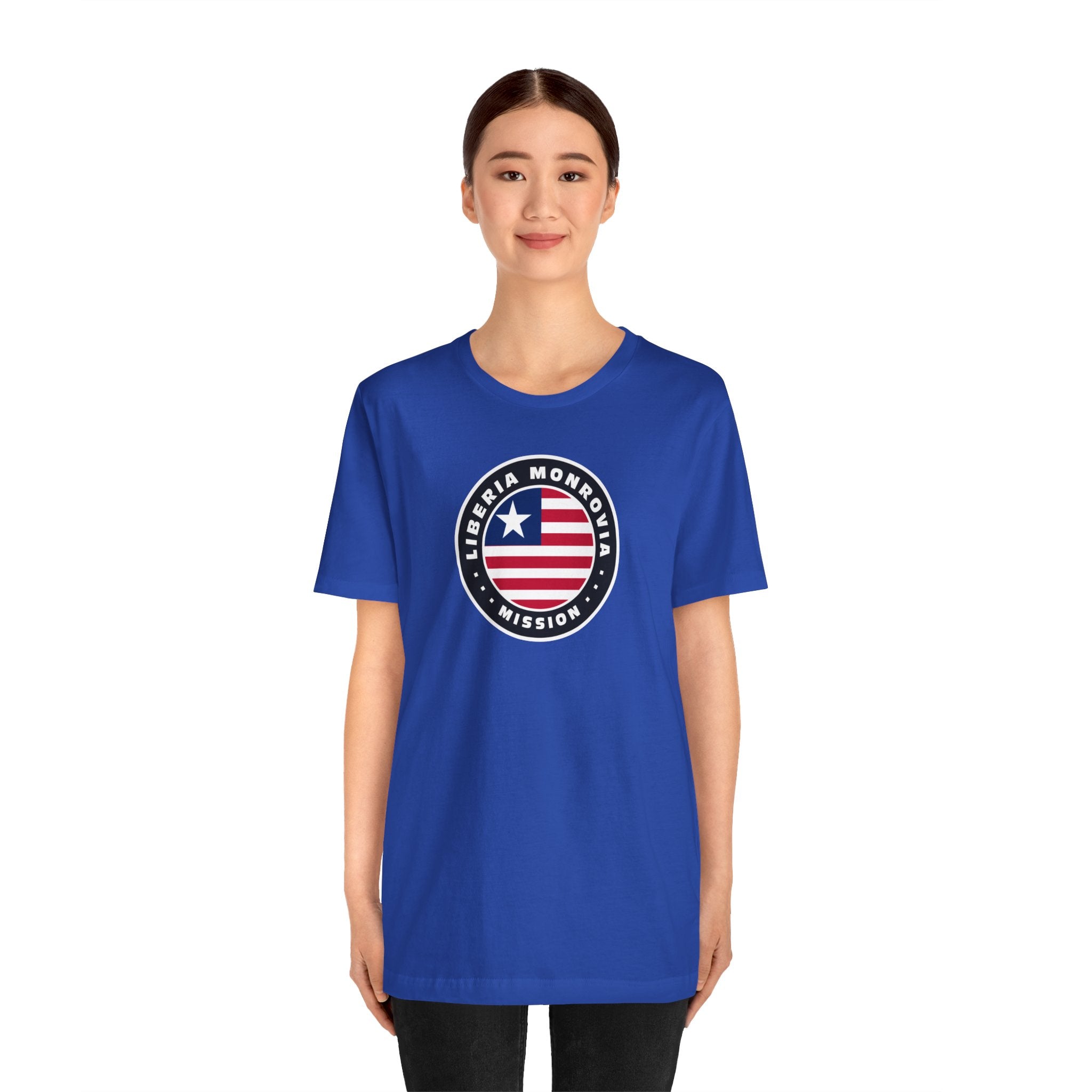 Liberia Monrovia Mission Flag Logo (Black Border) T-shirt - Mission Wishlist - LDS Missionary Gift Store