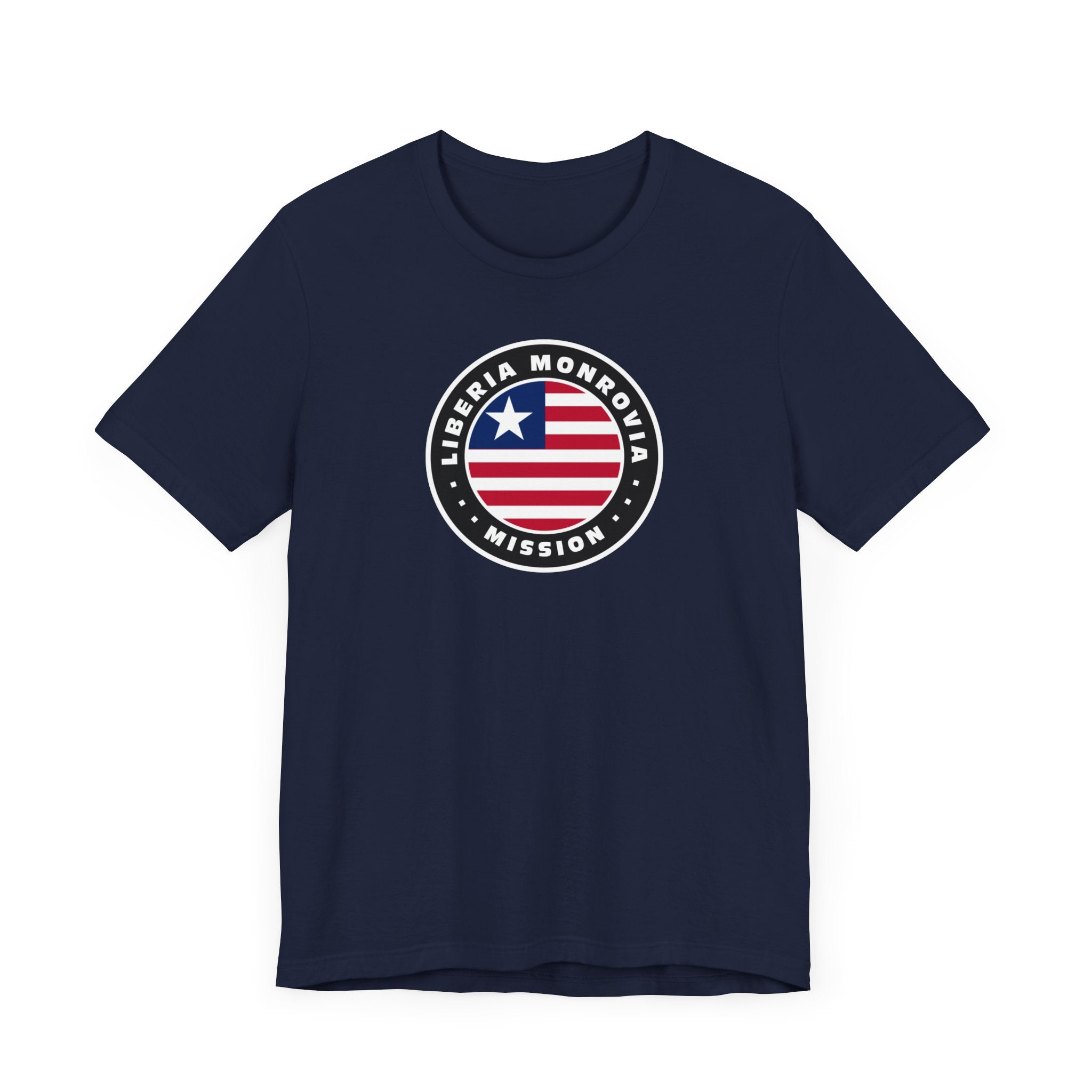 Liberia Monrovia Mission Flag Logo (Black Border) T-shirt - Mission Wishlist - LDS Missionary Gift Store