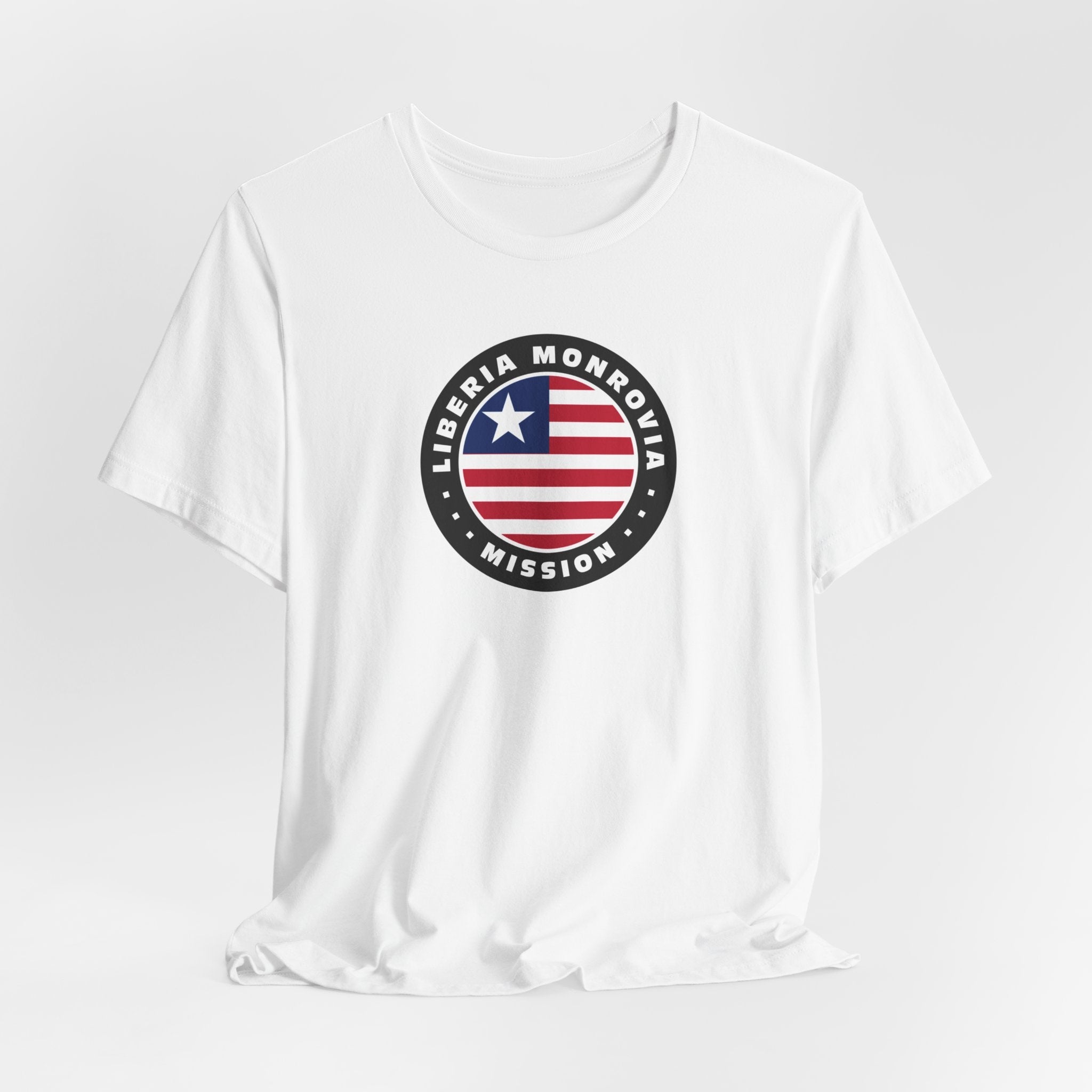 Liberia Monrovia Mission Flag Logo (Black Border) T-shirt - Mission Wishlist - LDS Missionary Gift Store