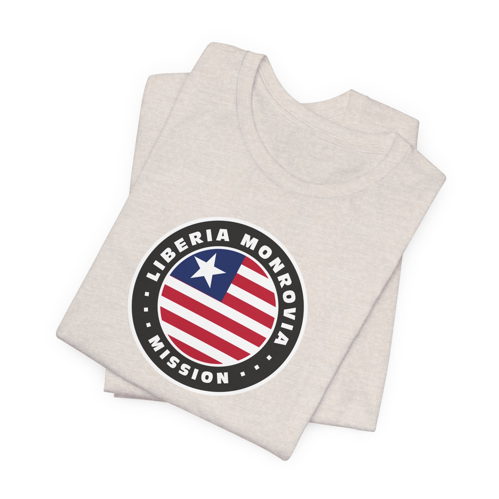 Liberia Monrovia Mission Flag Logo (Black Border) T-shirt - Mission Wishlist - LDS Missionary Gift Store