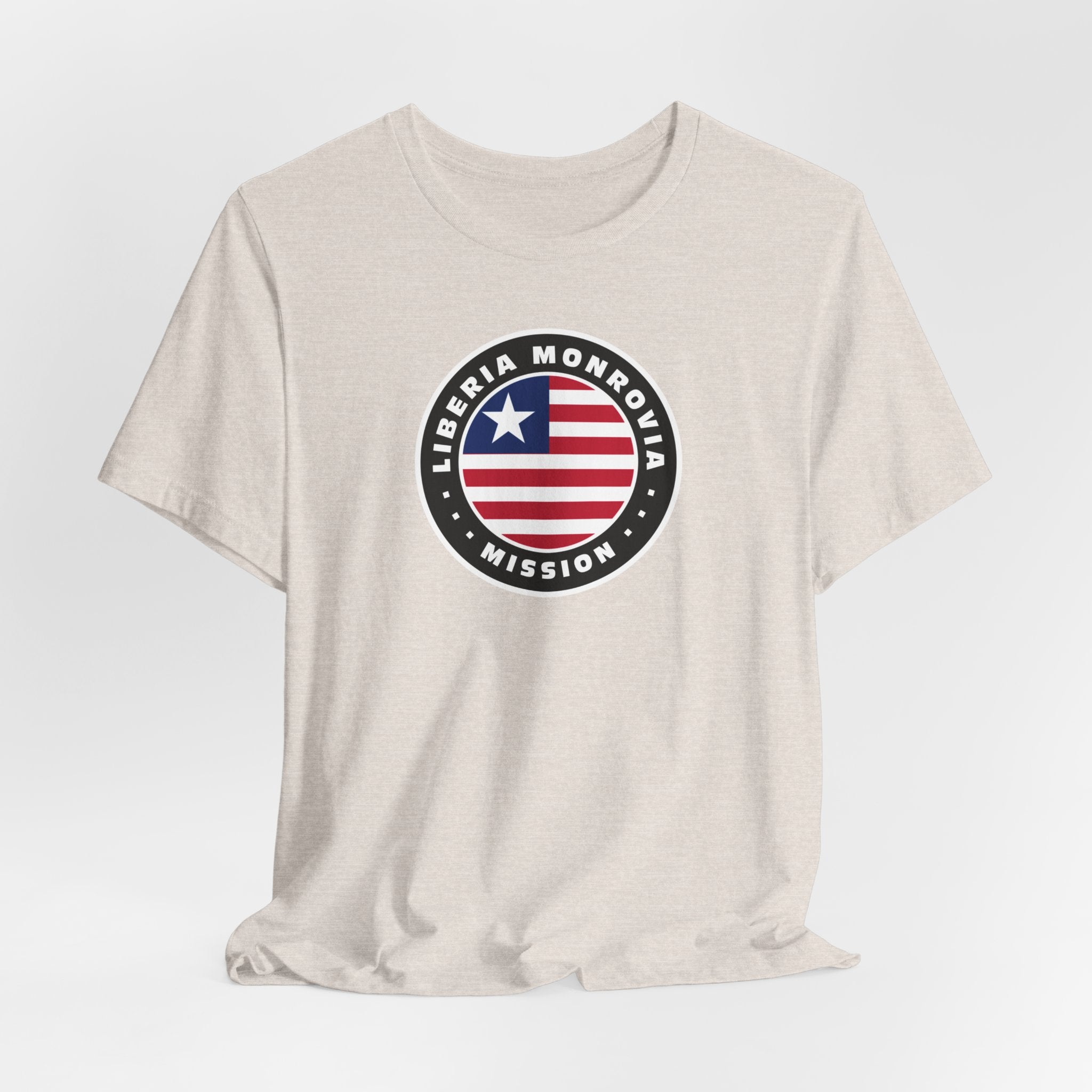 Liberia Monrovia Mission Flag Logo (Black Border) T-shirt - Mission Wishlist - LDS Missionary Gift Store
