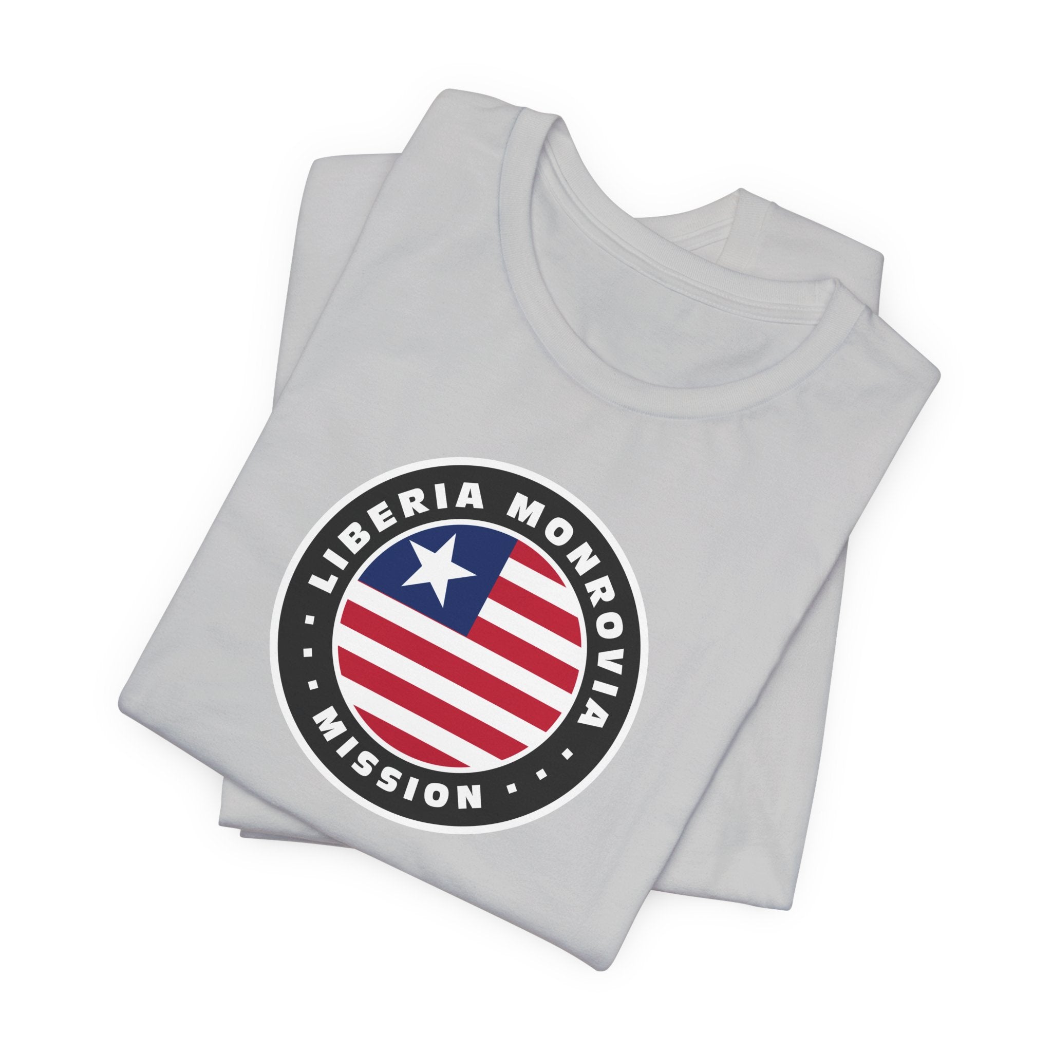 Liberia Monrovia Mission Flag Logo (Black Border) T-shirt - Mission Wishlist - LDS Missionary Gift Store