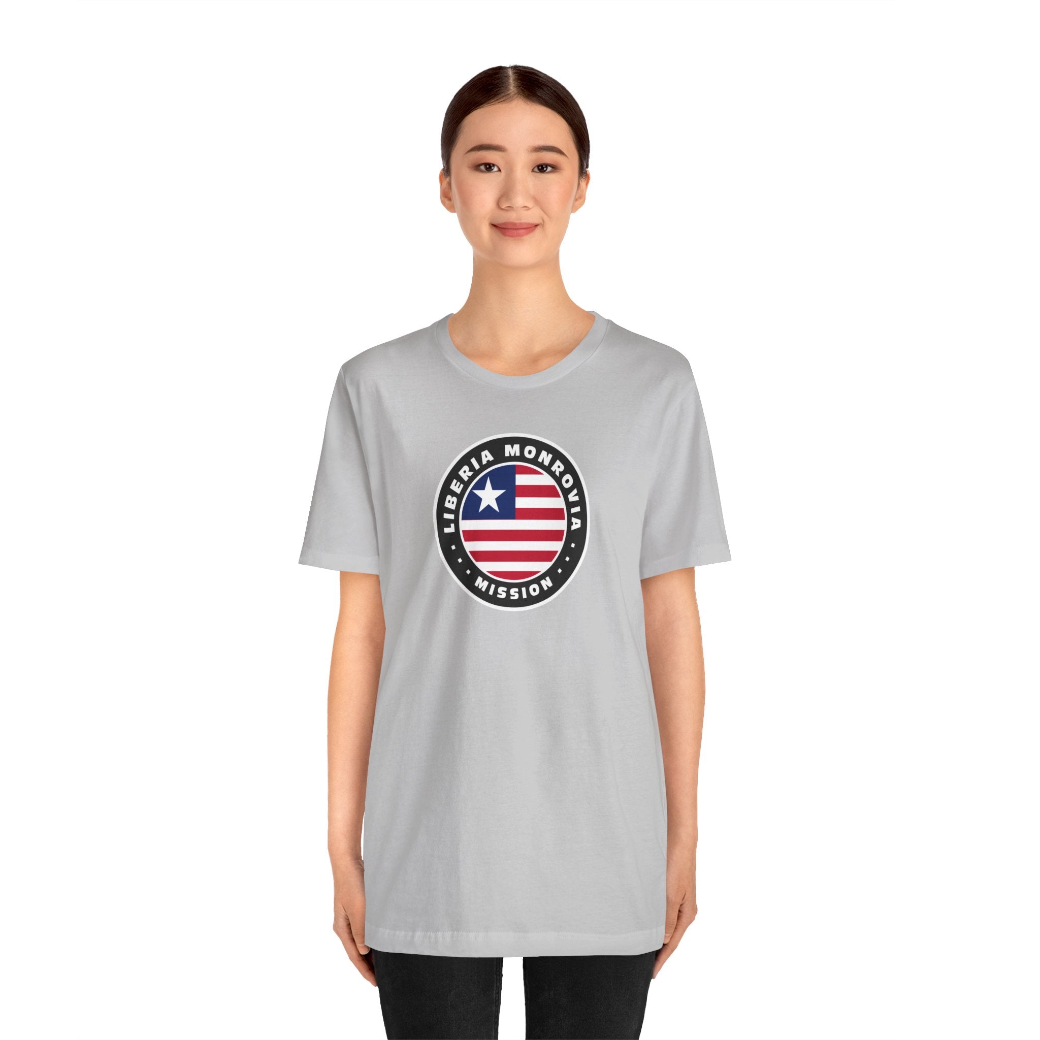 Liberia Monrovia Mission Flag Logo (Black Border) T-shirt - Mission Wishlist - LDS Missionary Gift Store