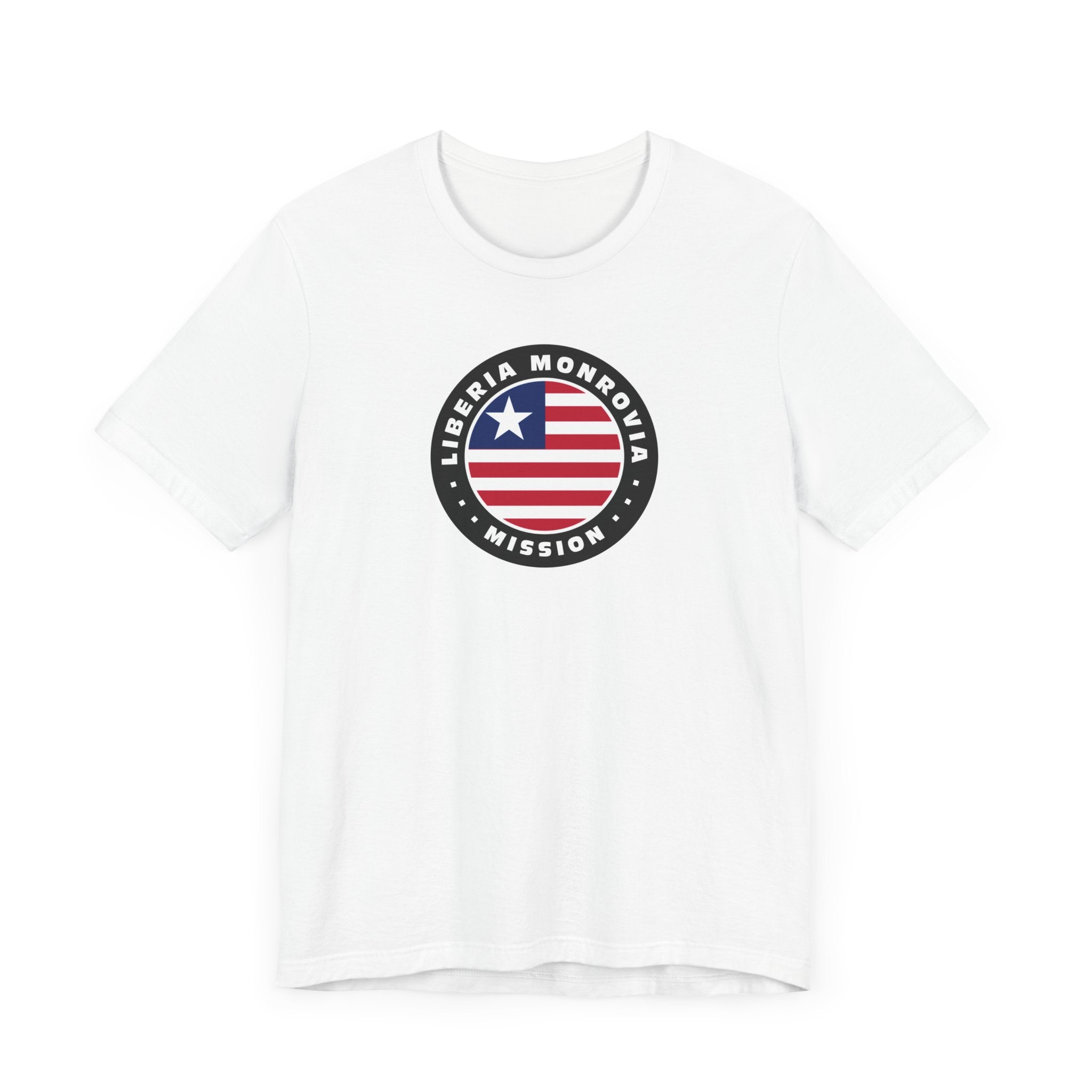 Liberia Monrovia Mission Flag Logo (Black Border) T-shirt - Mission Wishlist - LDS Missionary Gift Store