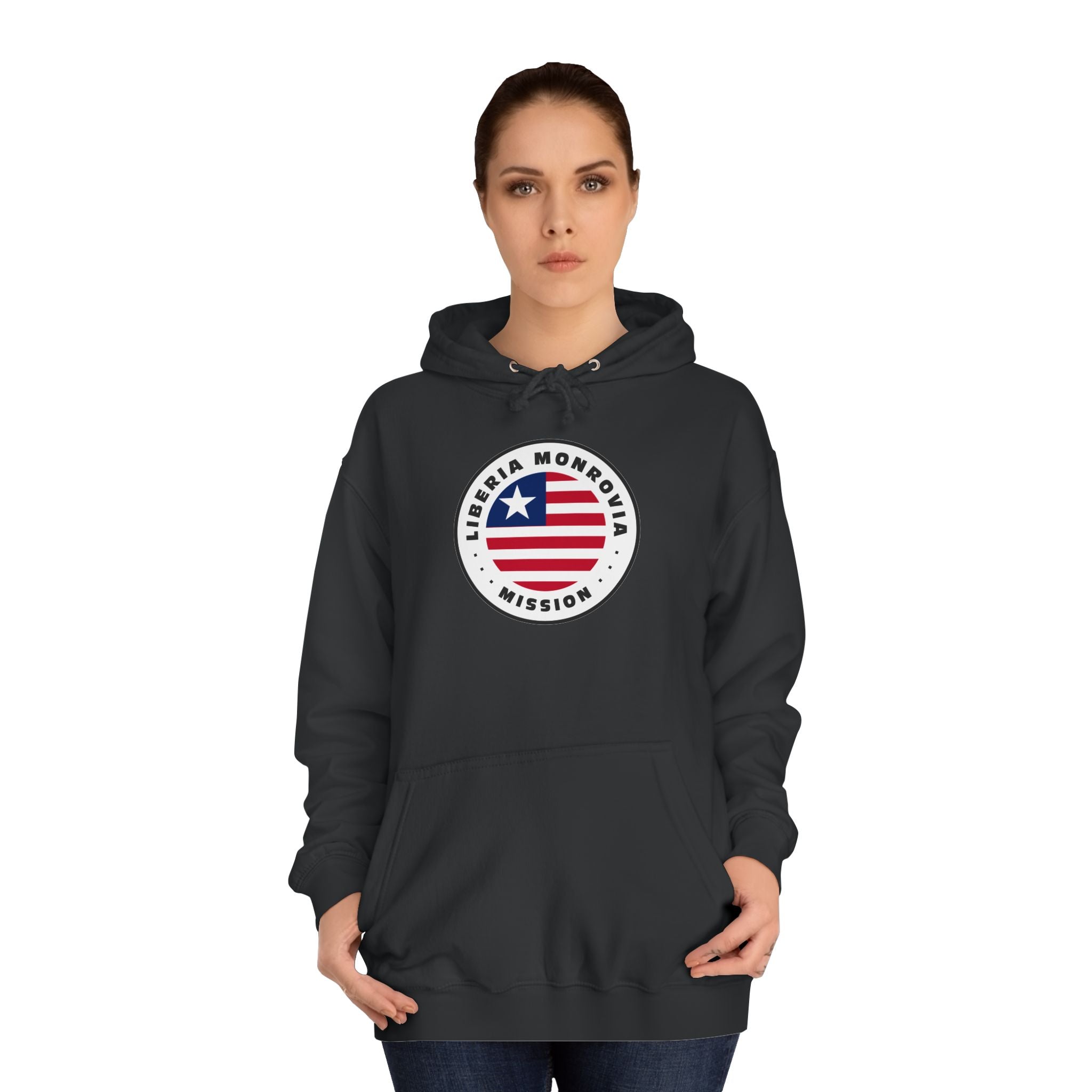 Liberia Monrovia Mission Flag Logo (White Border) College Hoodie - Mission Wishlist - LDS Missionary Gift Store