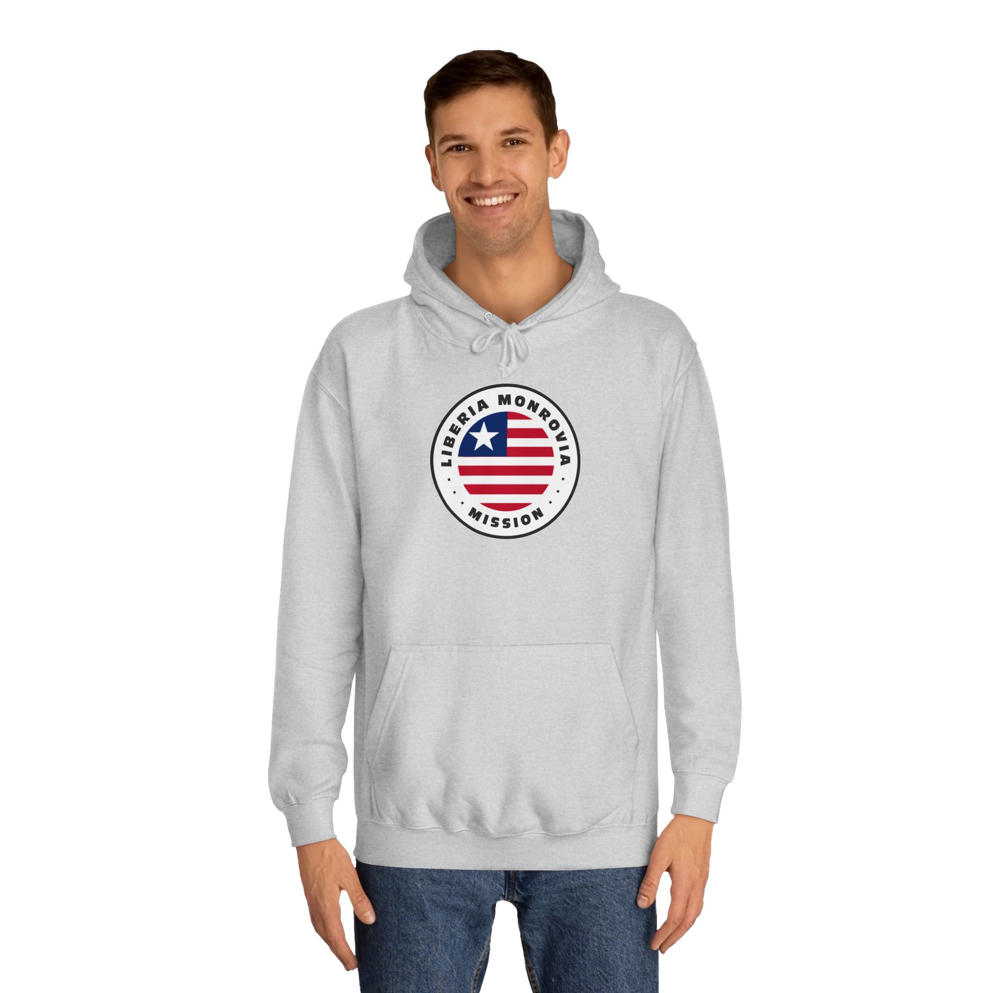 Liberia Monrovia Mission Flag Logo (White Border) College Hoodie - Mission Wishlist - LDS Missionary Gift Store