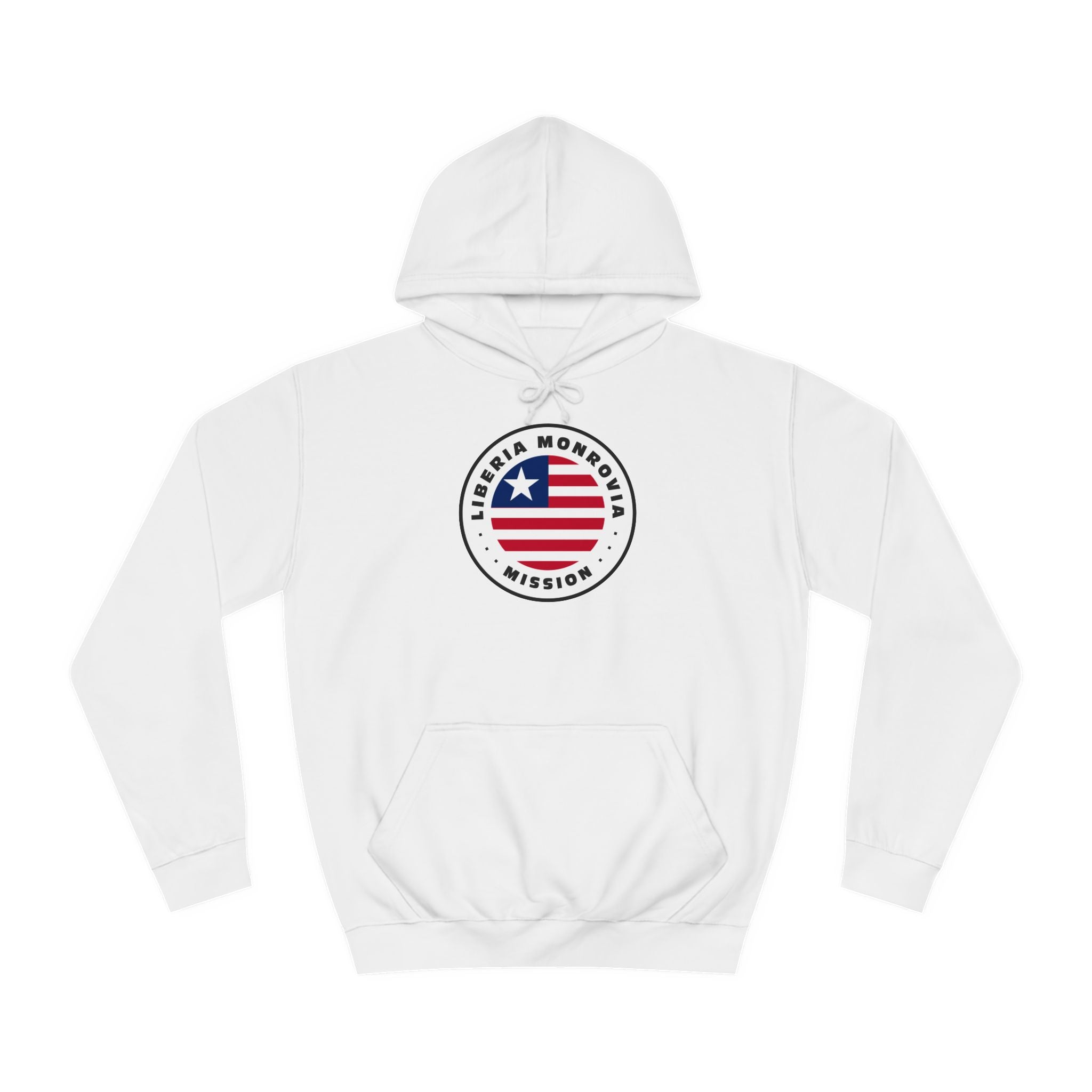 Liberia Monrovia Mission Flag Logo (White Border) College Hoodie - Mission Wishlist - LDS Missionary Gift Store