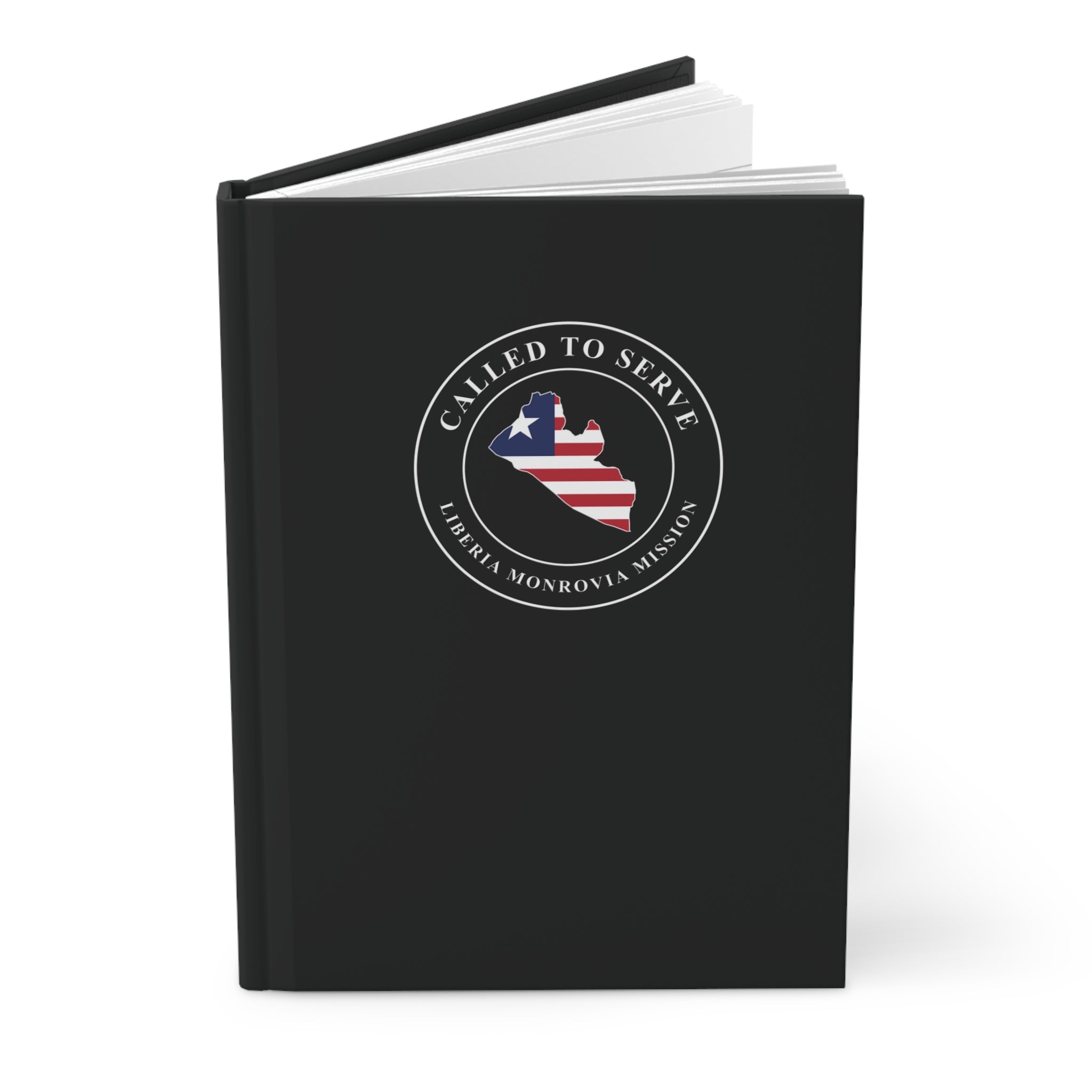 Liberia Monrovia Mission Flag Map Called to Serve Black Hardcover Journal Matte - Mission Wishlist - LDS Missionary Gift Store