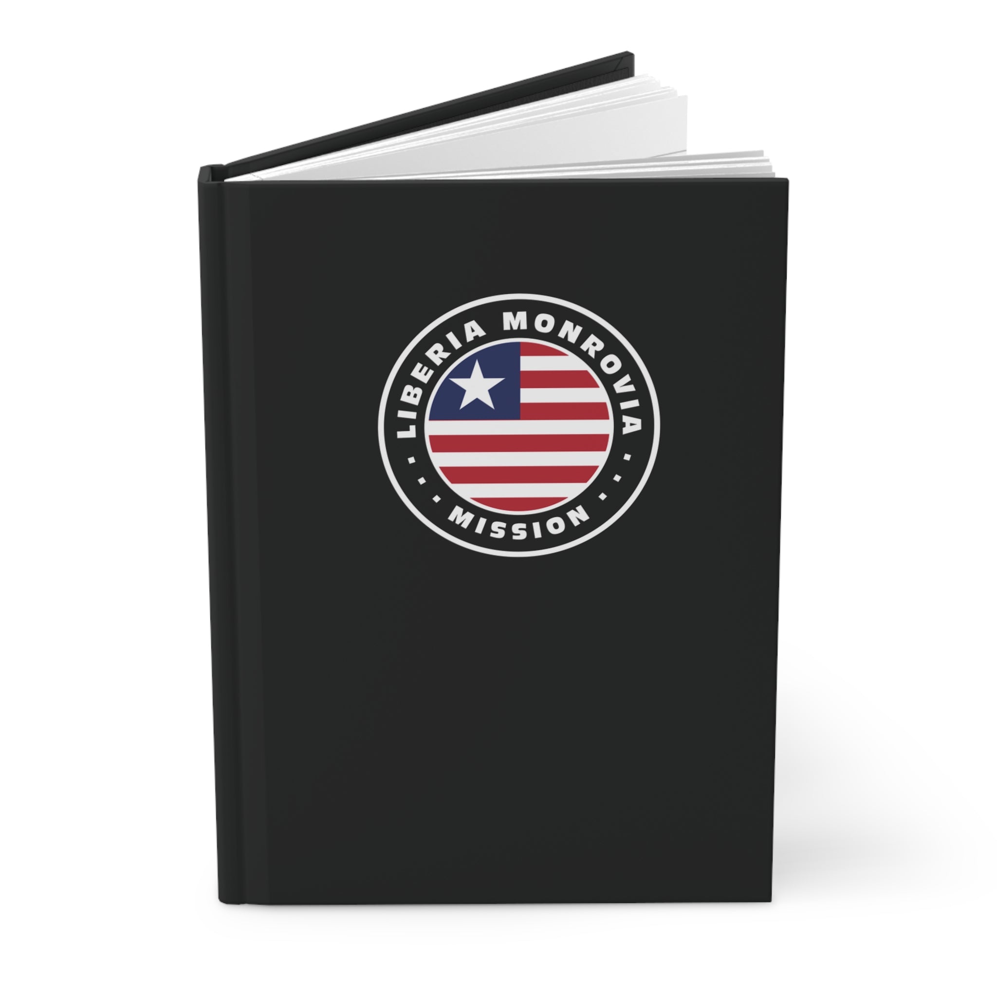 Liberia Monrovia Mission Logo Design Black Hardcover Journal Matte - Mission Wishlist - LDS Missionary Gift Store