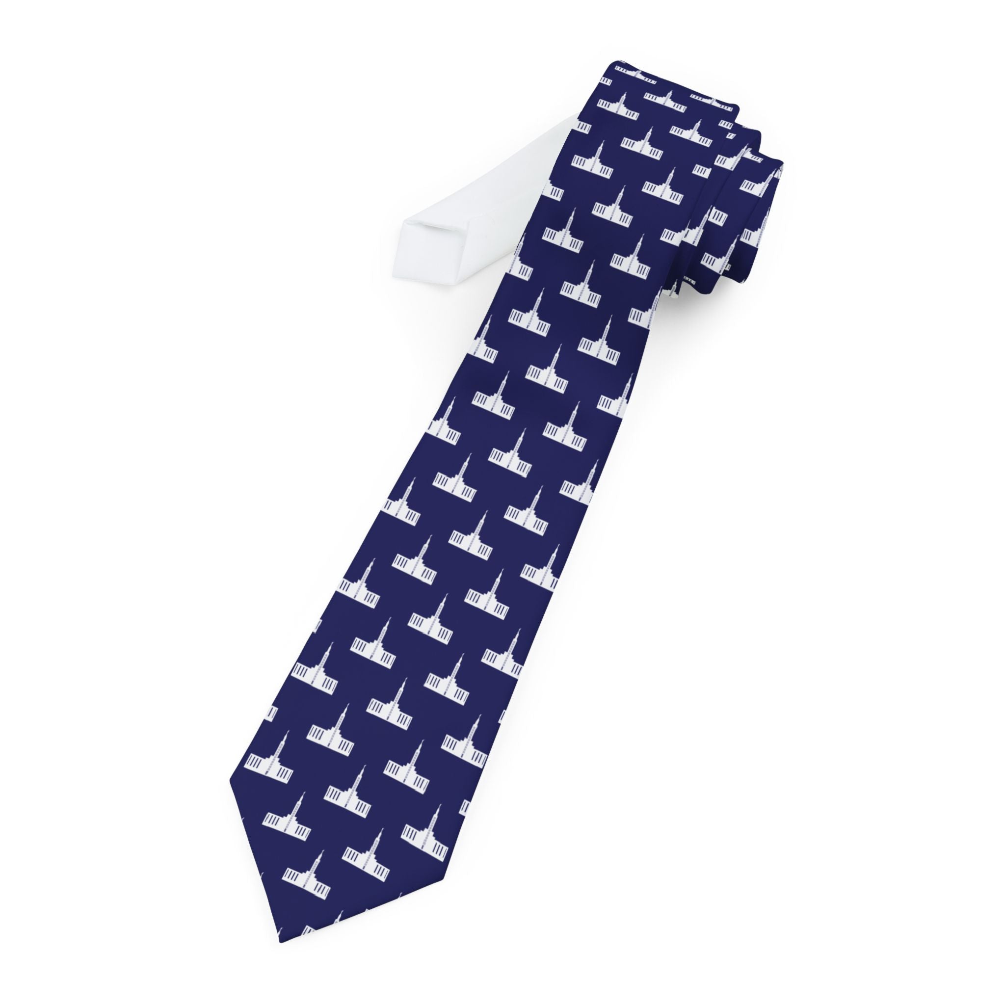 Los Angeles California Temple Patterned Neck Tie for Elders (Blue) - Mission Wishlist - LDS Missionary Gift Store