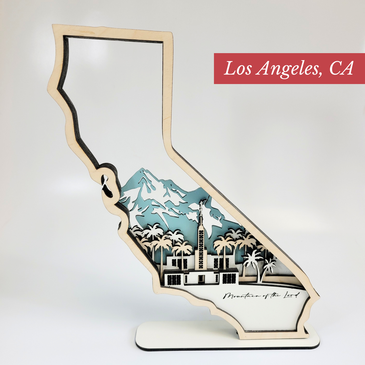 Los Angeles California Temple LDS Customized Temple State Sign, Laser cut and fully assembled