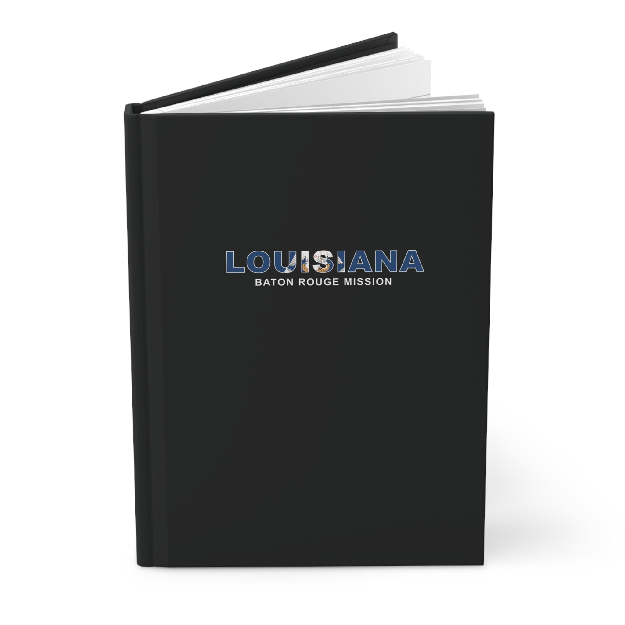 Louisiana Baton Rouge Mission Flag Title Black Hardcover Journal Matte - Mission Wishlist - LDS Missionary Gift Store