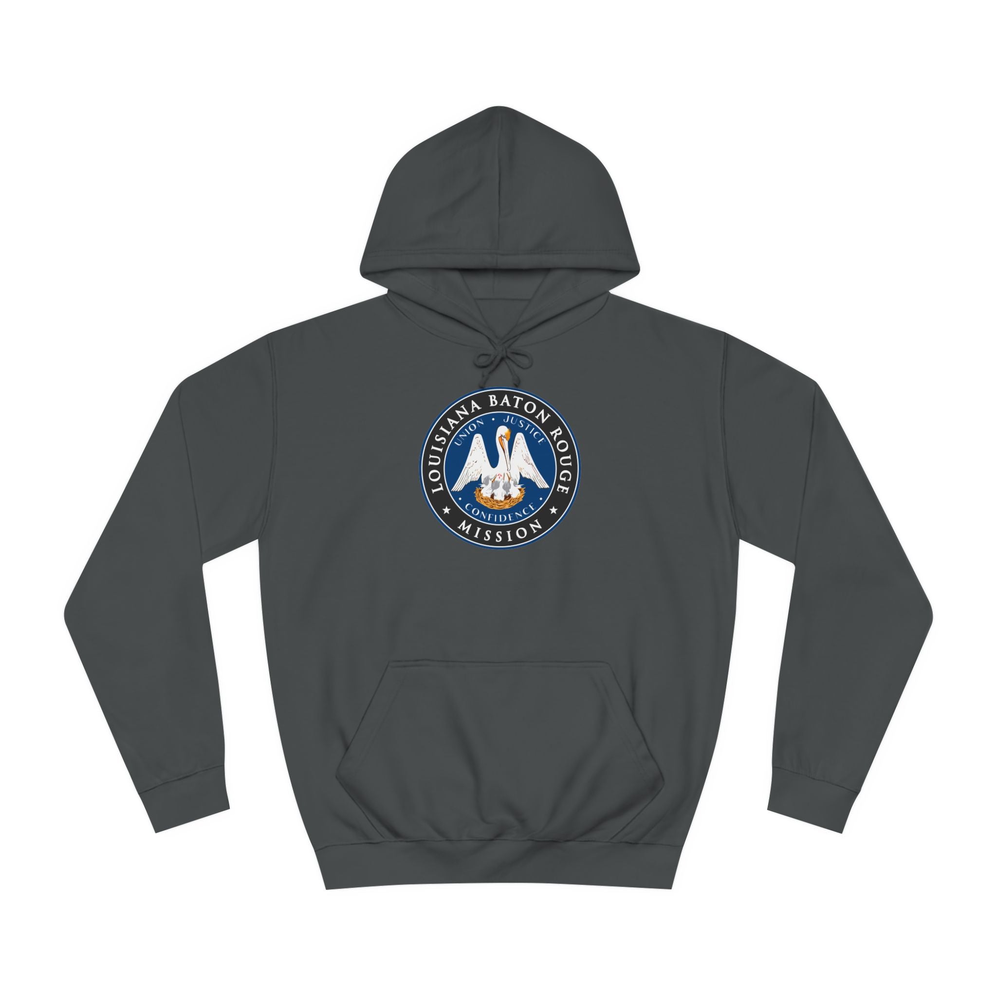 Louisiana Baton Rouge Mission State Flag Logo (Black Border) College Hoodie - Mission Wishlist - LDS Missionary Gift Store