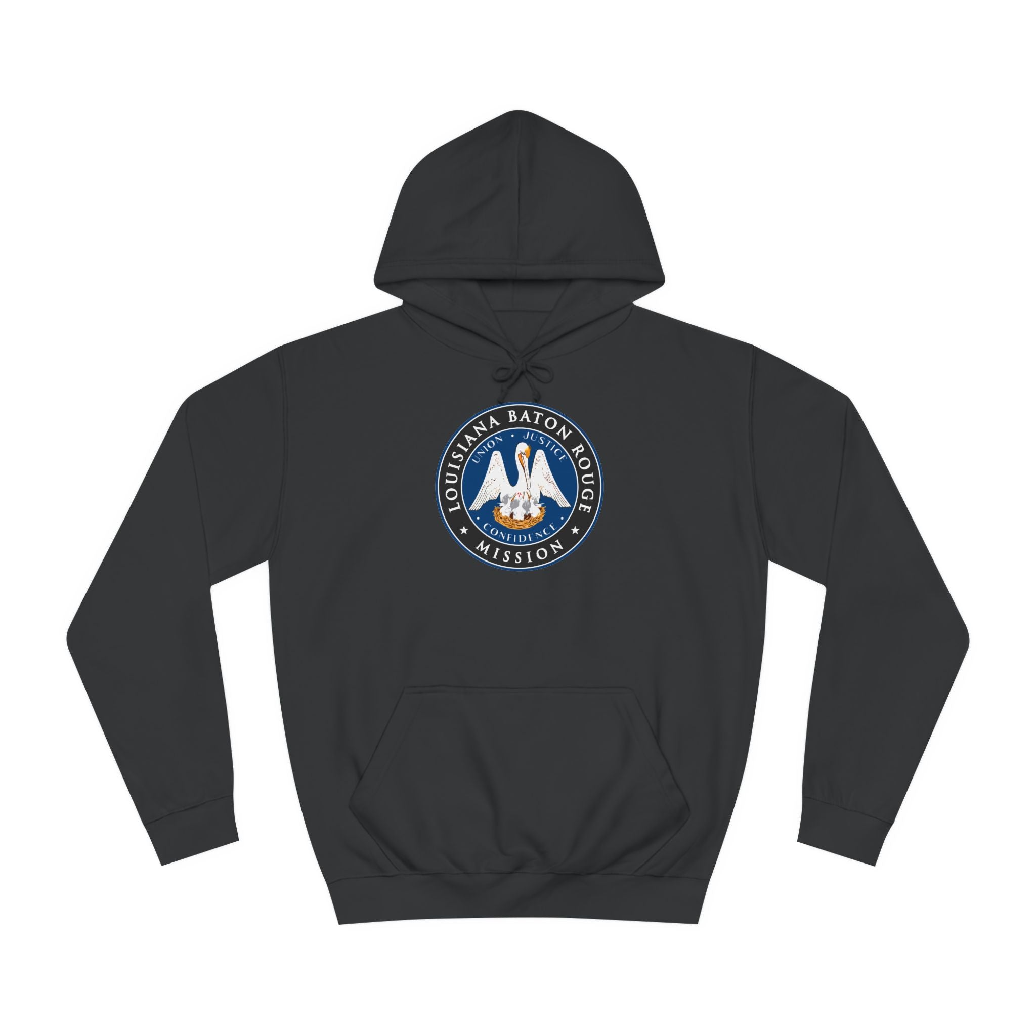 Louisiana Baton Rouge Mission State Flag Logo (Black Border) College Hoodie - Mission Wishlist - LDS Missionary Gift Store