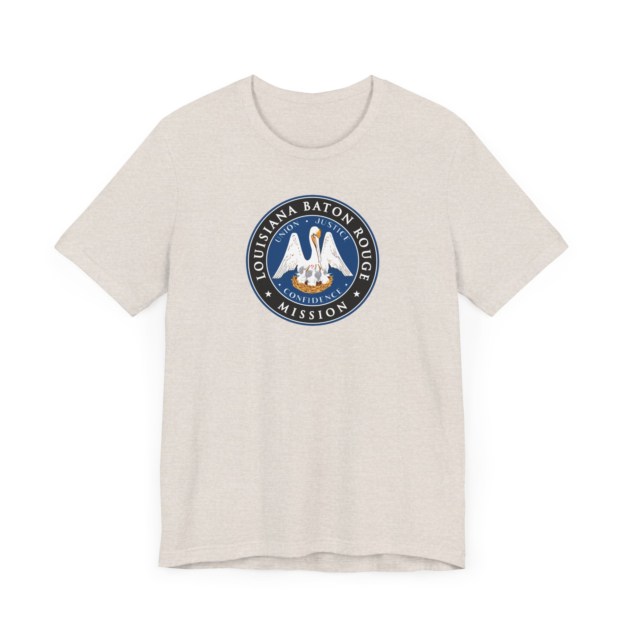 Louisiana Baton Rouge Mission State Flag Logo (Black Border) T-shirt - Mission Wishlist - LDS Missionary Gift Store