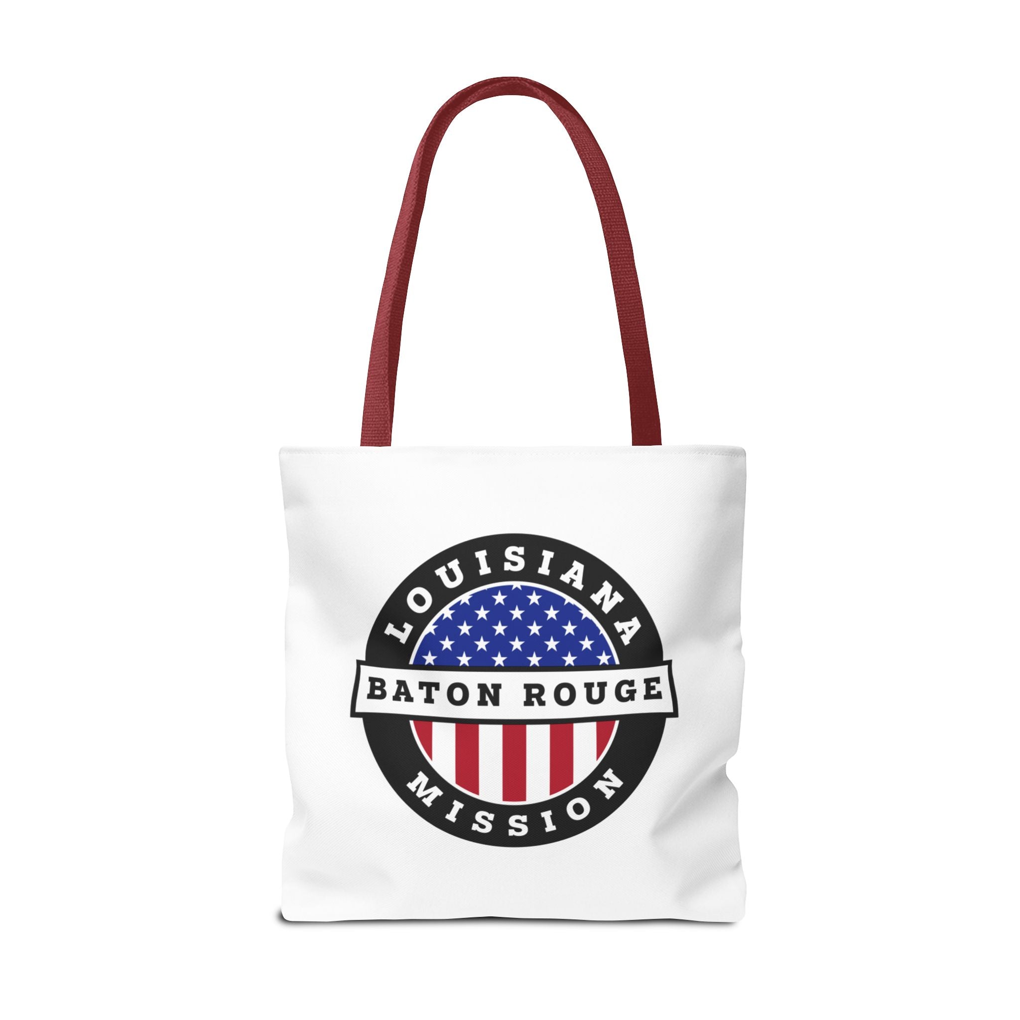 Louisiana Baton Rouge Mission USA Flag Logo Tote Bag White - Mission Wishlist - LDS Missionary Gift Store