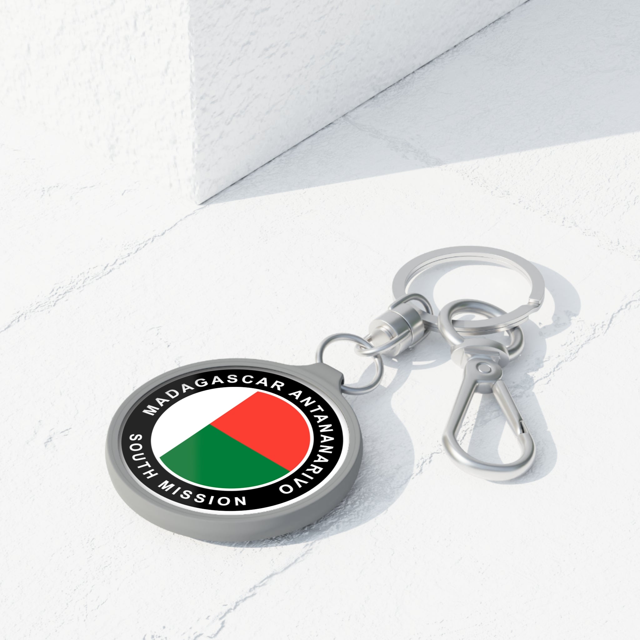 Madagascar Antananarivo South Mission Circle Flag Key Tag - Mission Wishlist - LDS Missionary Gift Store