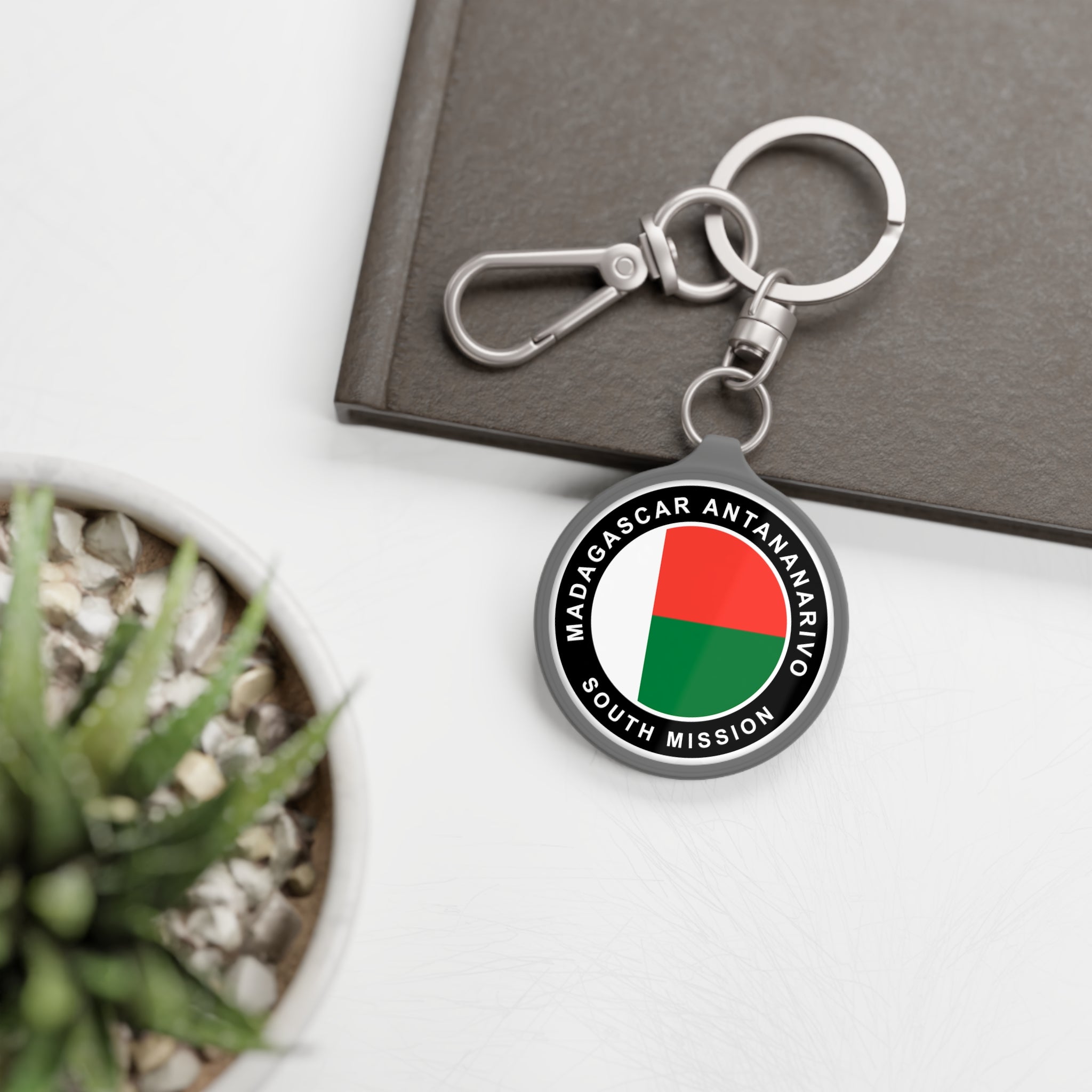 Madagascar Antananarivo South Mission Circle Flag Key Tag - Mission Wishlist - LDS Missionary Gift Store