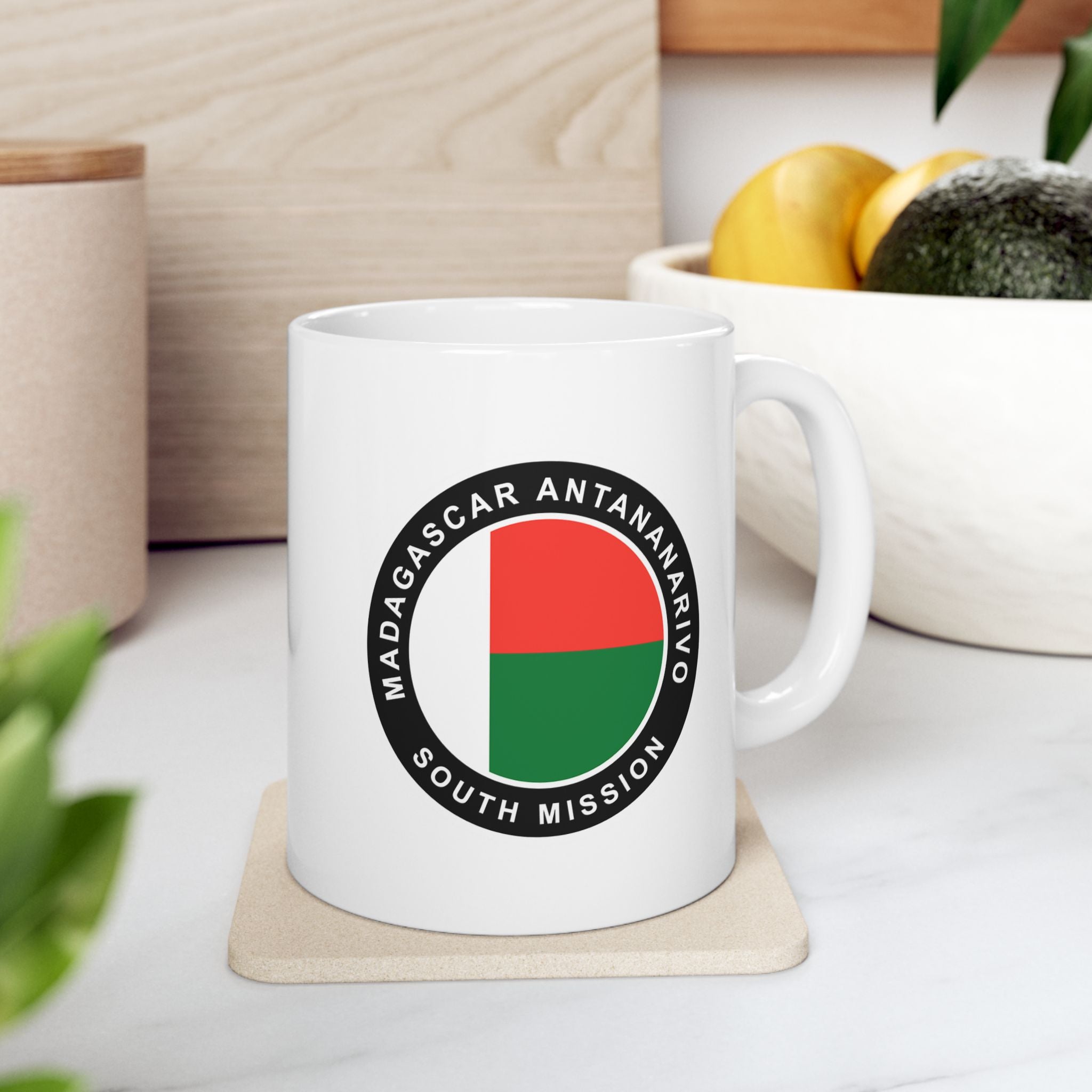 Madagascar Antananarivo South Mission Circular Flag White Ceramic Mug - Mission Wishlist - LDS Missionary Gift Store