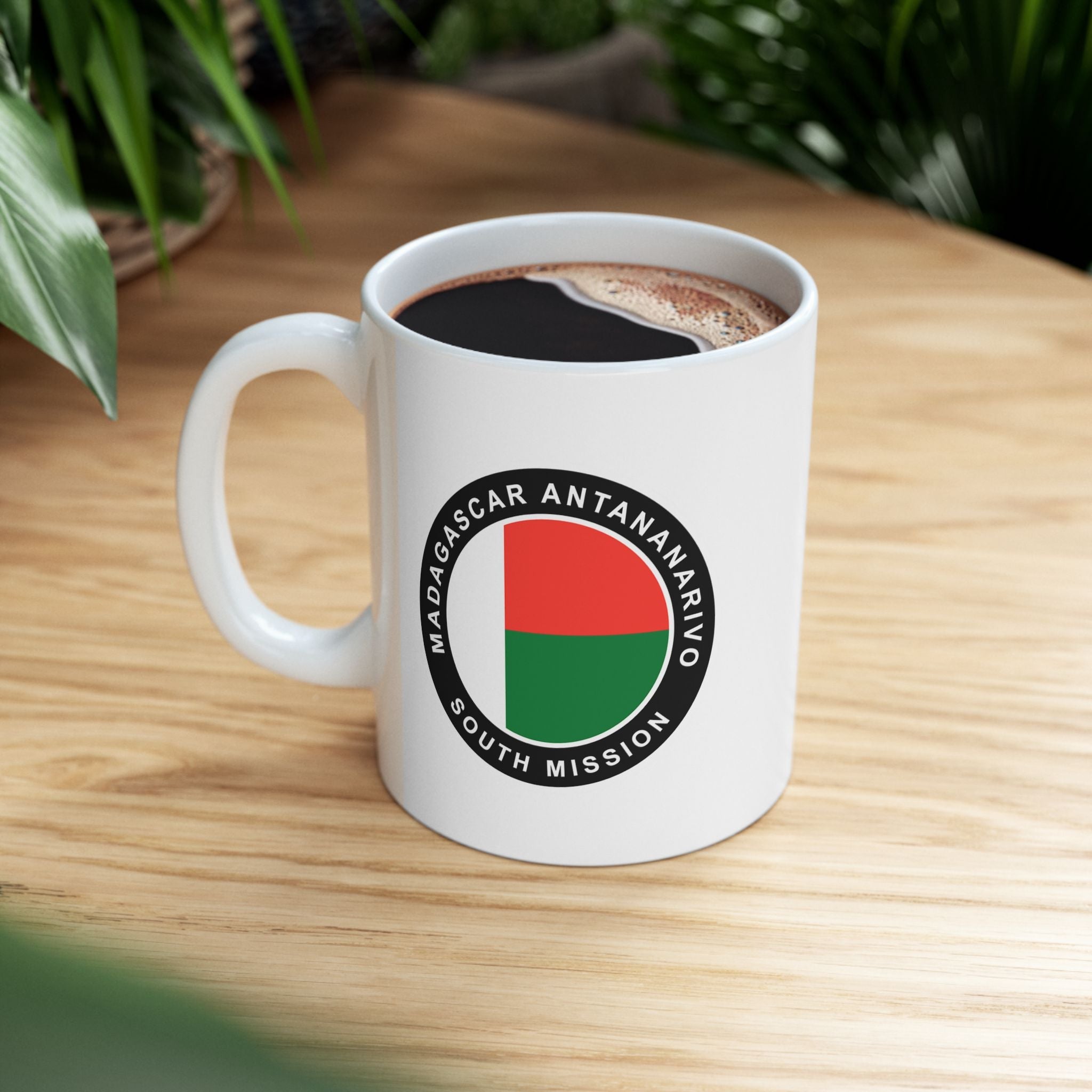 Madagascar Antananarivo South Mission Circular Flag White Ceramic Mug - Mission Wishlist - LDS Missionary Gift Store