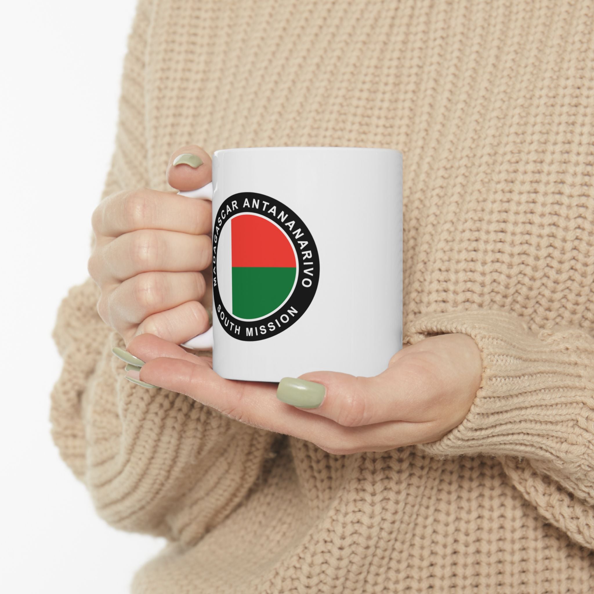Madagascar Antananarivo South Mission Circular Flag White Ceramic Mug - Mission Wishlist - LDS Missionary Gift Store