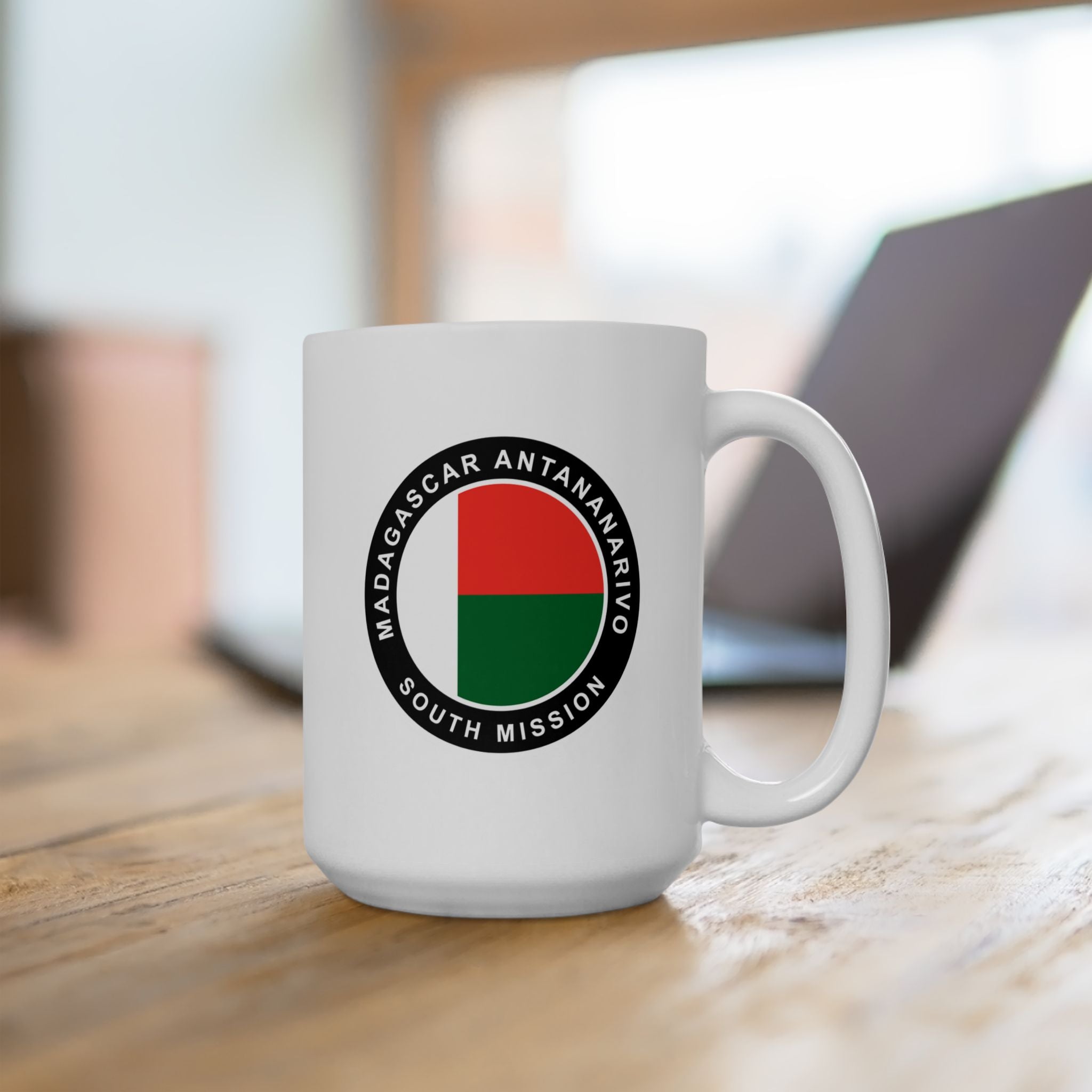 Madagascar Antananarivo South Mission Circular Flag White Ceramic Mug - Mission Wishlist - LDS Missionary Gift Store