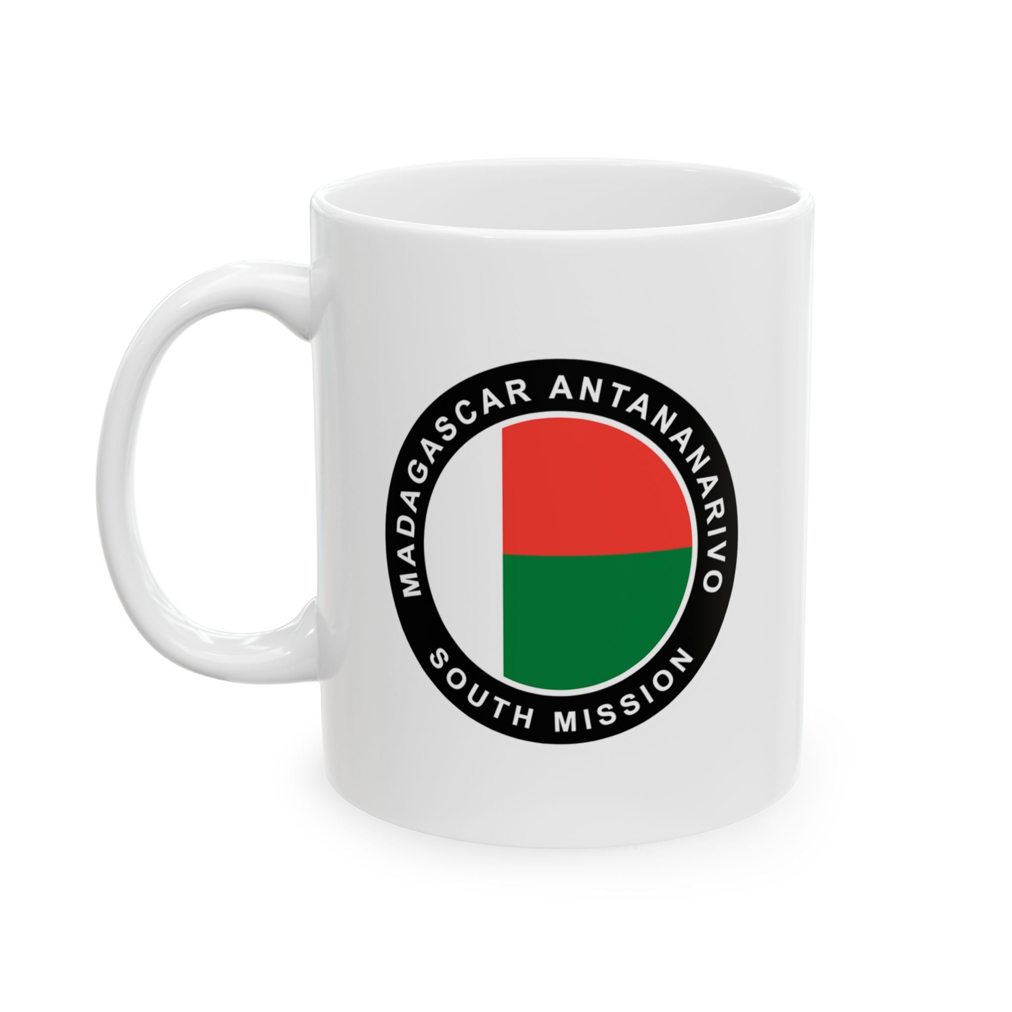 Madagascar Antananarivo South Mission Circular Flag White Ceramic Mug - Mission Wishlist - LDS Missionary Gift Store