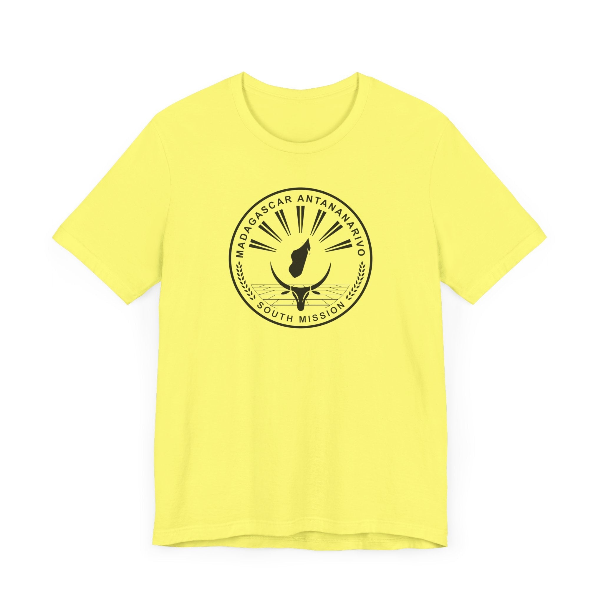 Madagascar Antananarivo South Mission Circular Monochrome Logo T-Shirt - Mission Wishlist - LDS Missionary Gift Store