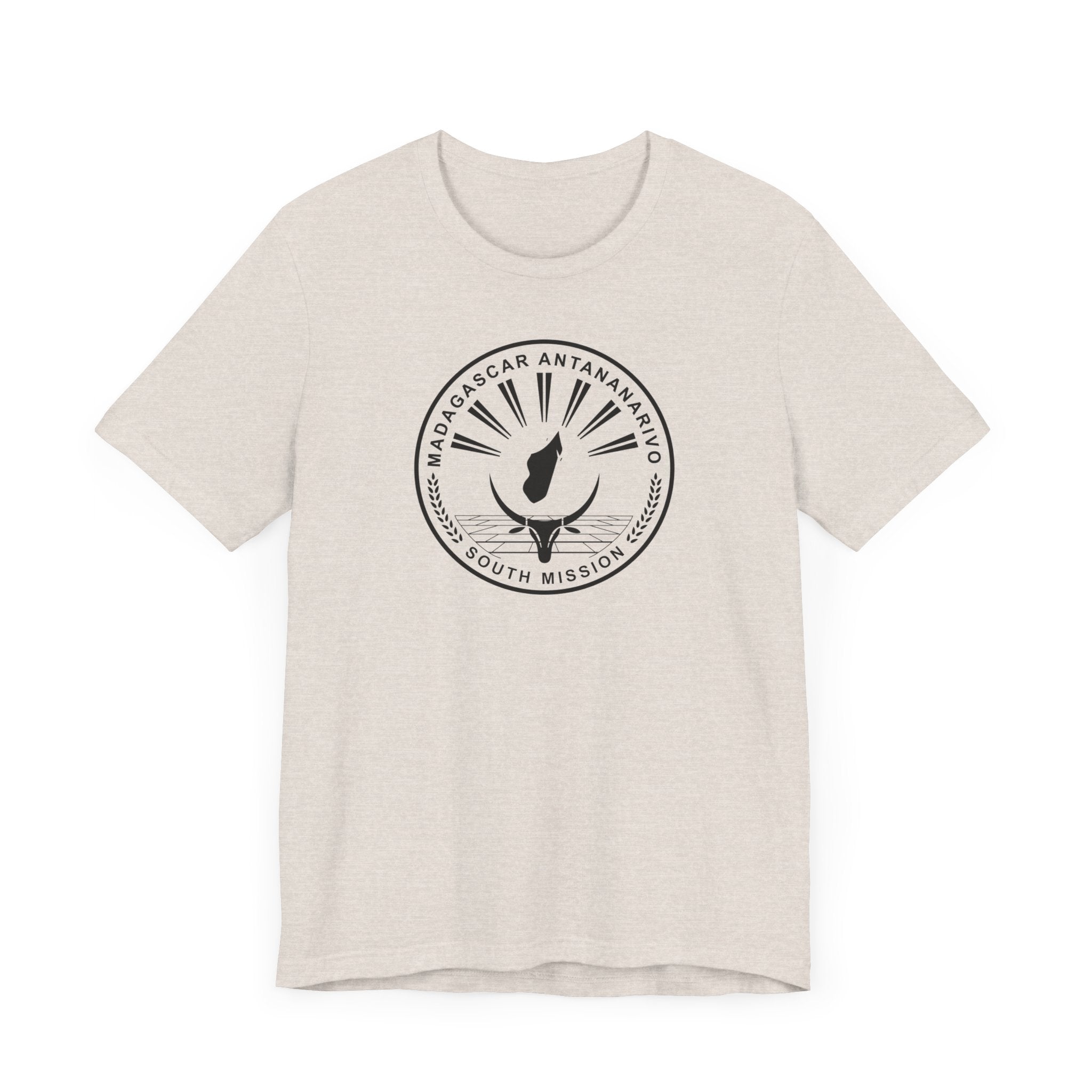 Madagascar Antananarivo South Mission Circular Monochrome Logo T-Shirt - Mission Wishlist - LDS Missionary Gift Store