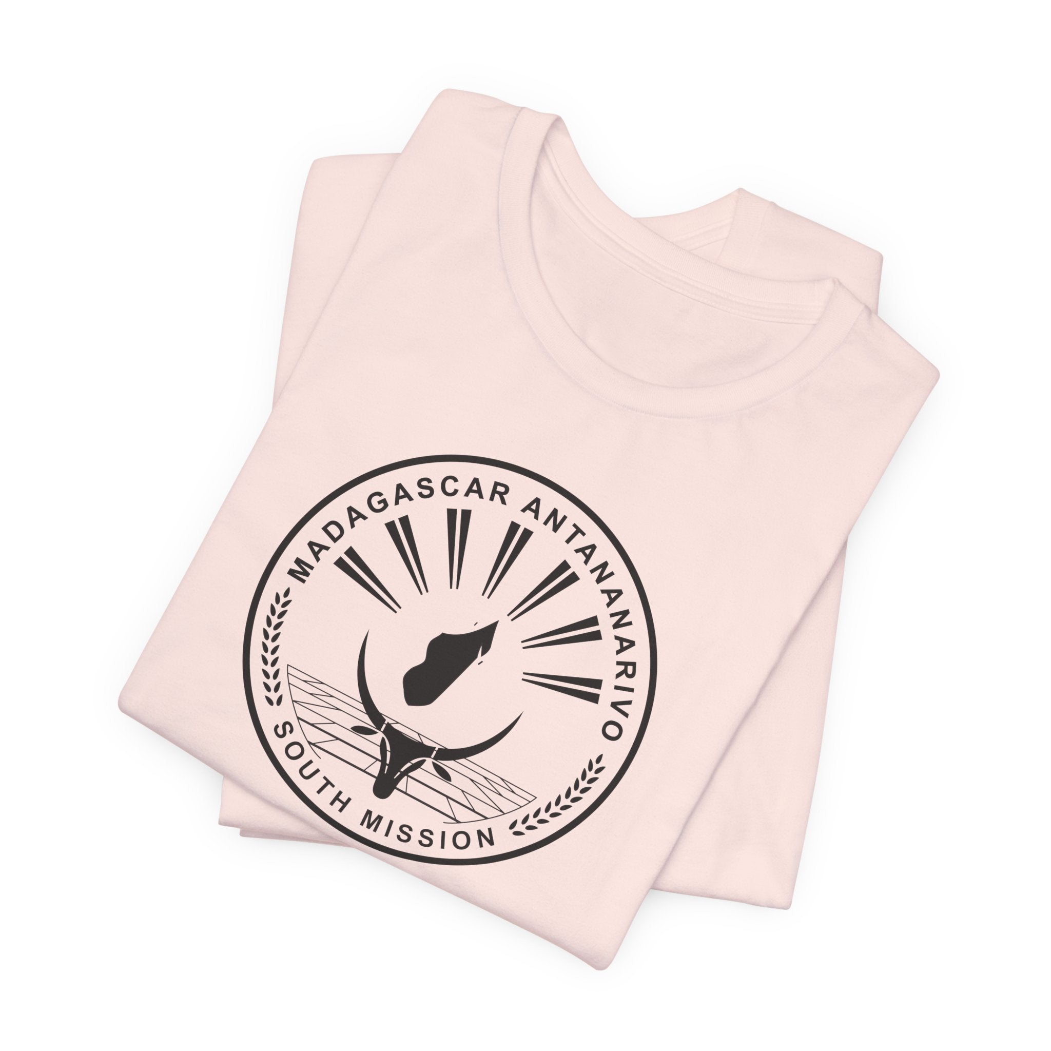 Madagascar Antananarivo South Mission Circular Monochrome Logo T-Shirt - Mission Wishlist - LDS Missionary Gift Store