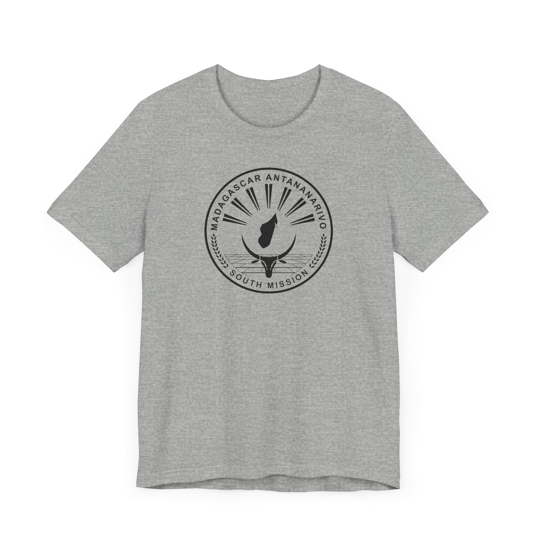 Madagascar Antananarivo South Mission Circular Monochrome Logo T-Shirt - Mission Wishlist - LDS Missionary Gift Store