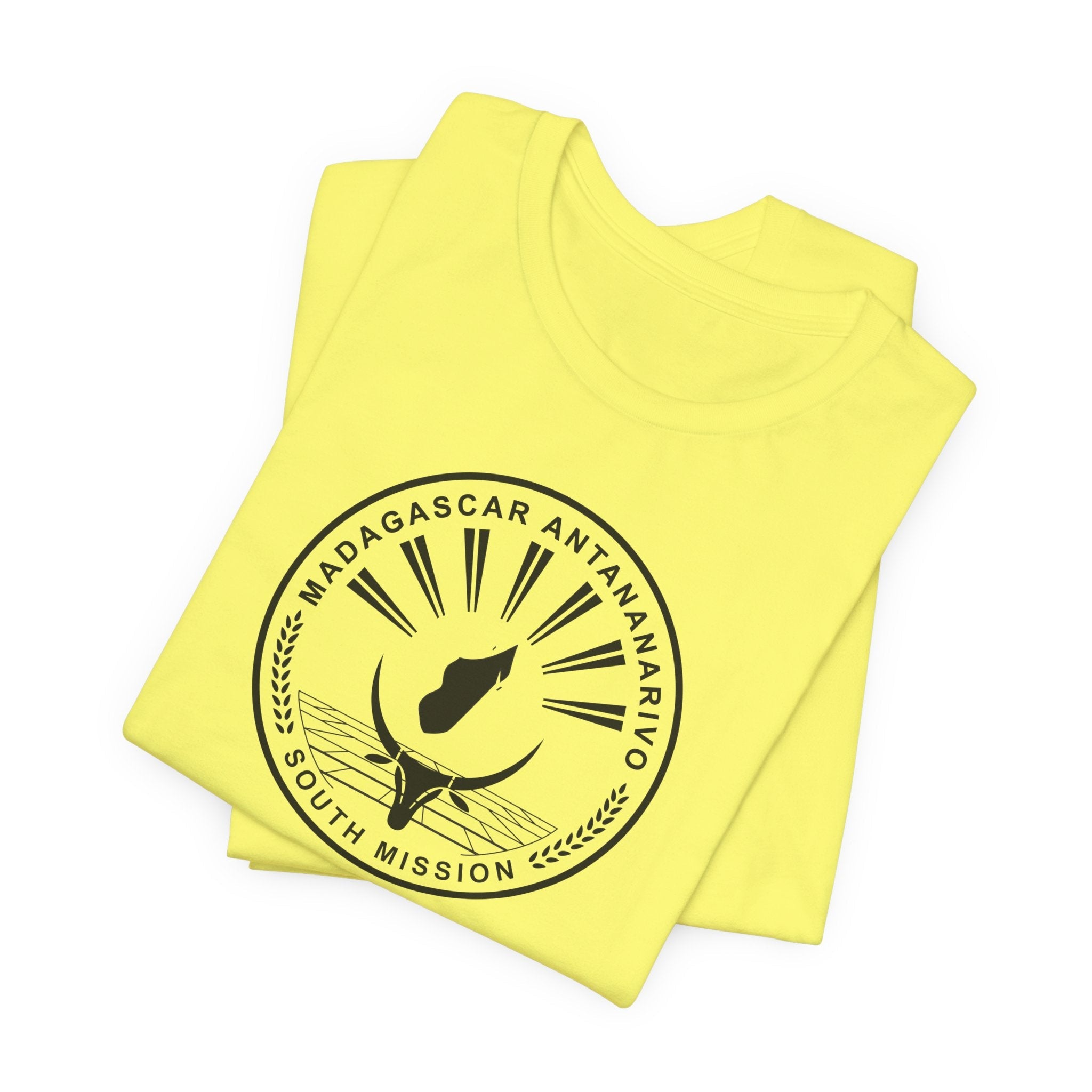 Madagascar Antananarivo South Mission Circular Monochrome Logo T-Shirt - Mission Wishlist - LDS Missionary Gift Store