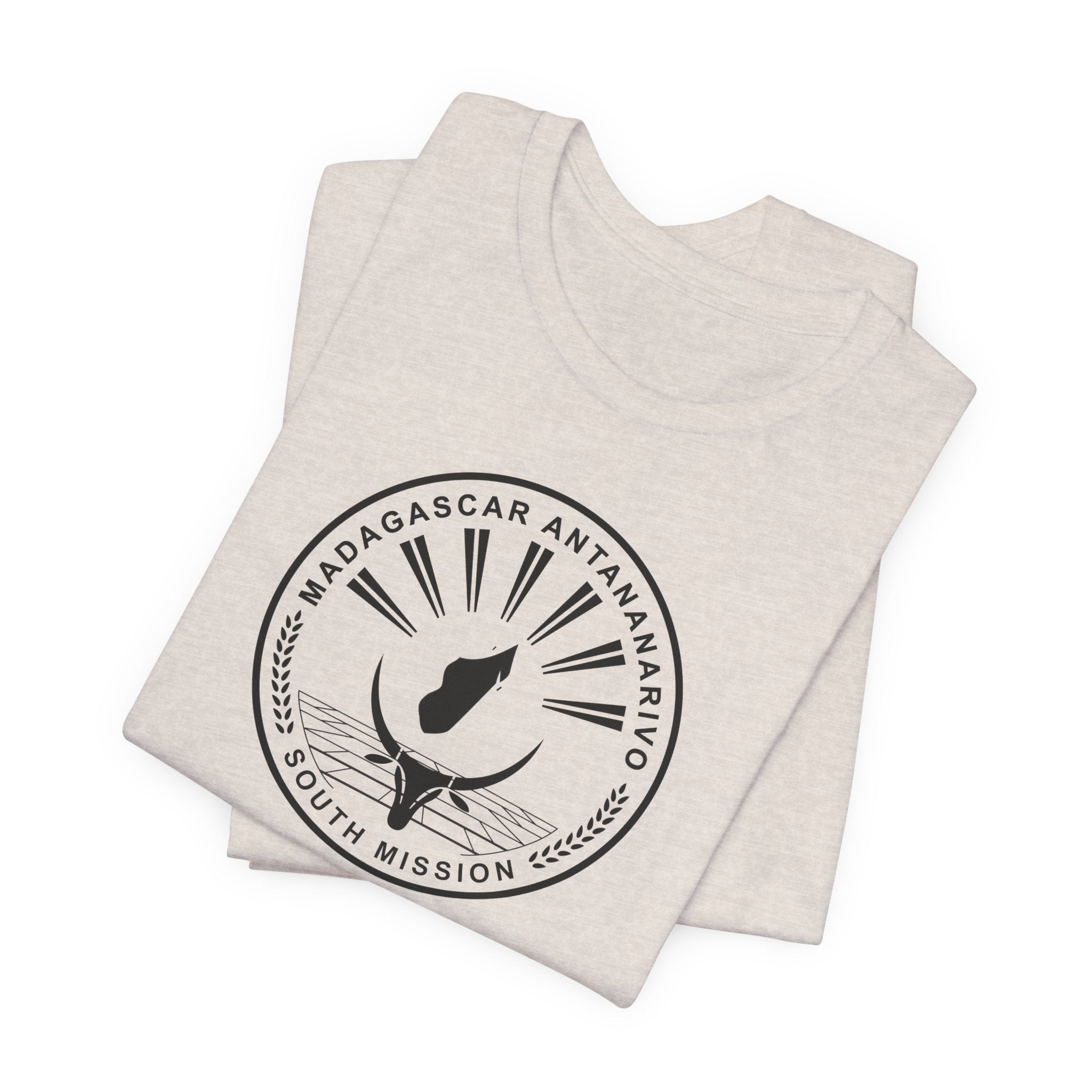 Madagascar Antananarivo South Mission Circular Monochrome Logo T-Shirt - Mission Wishlist - LDS Missionary Gift Store