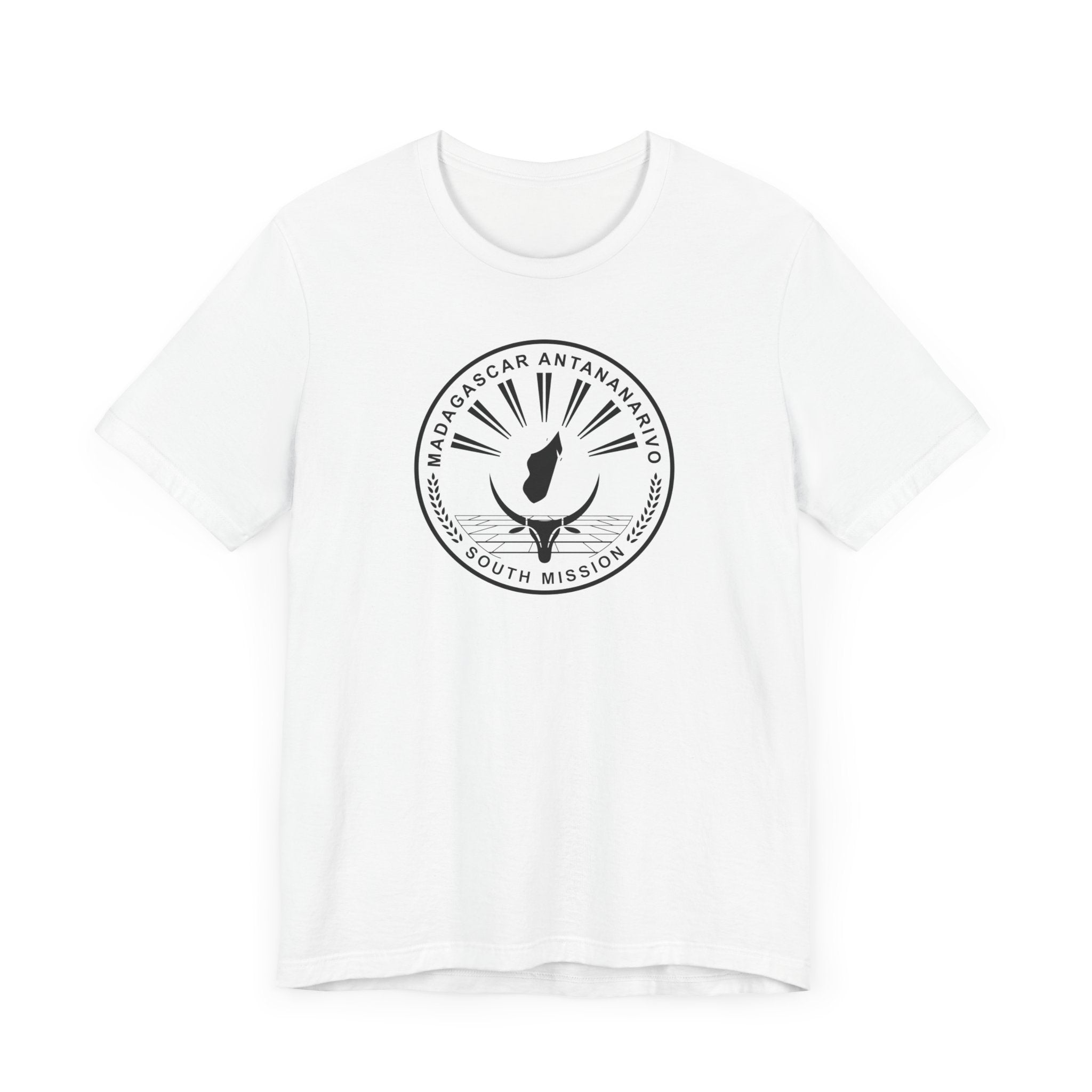 Madagascar Antananarivo South Mission Circular Monochrome Logo T-Shirt - Mission Wishlist - LDS Missionary Gift Store