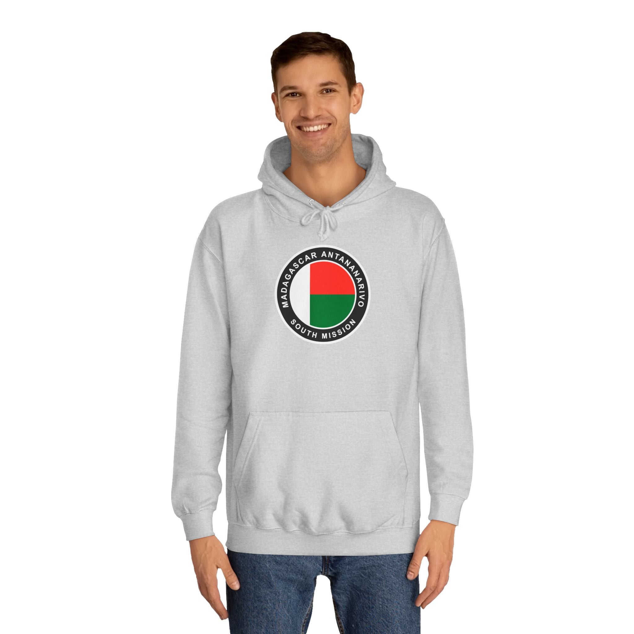 Madagascar Antananarivo South Mission Flag Logo (Black Border) College Hoodie - Mission Wishlist - LDS Missionary Gift Store