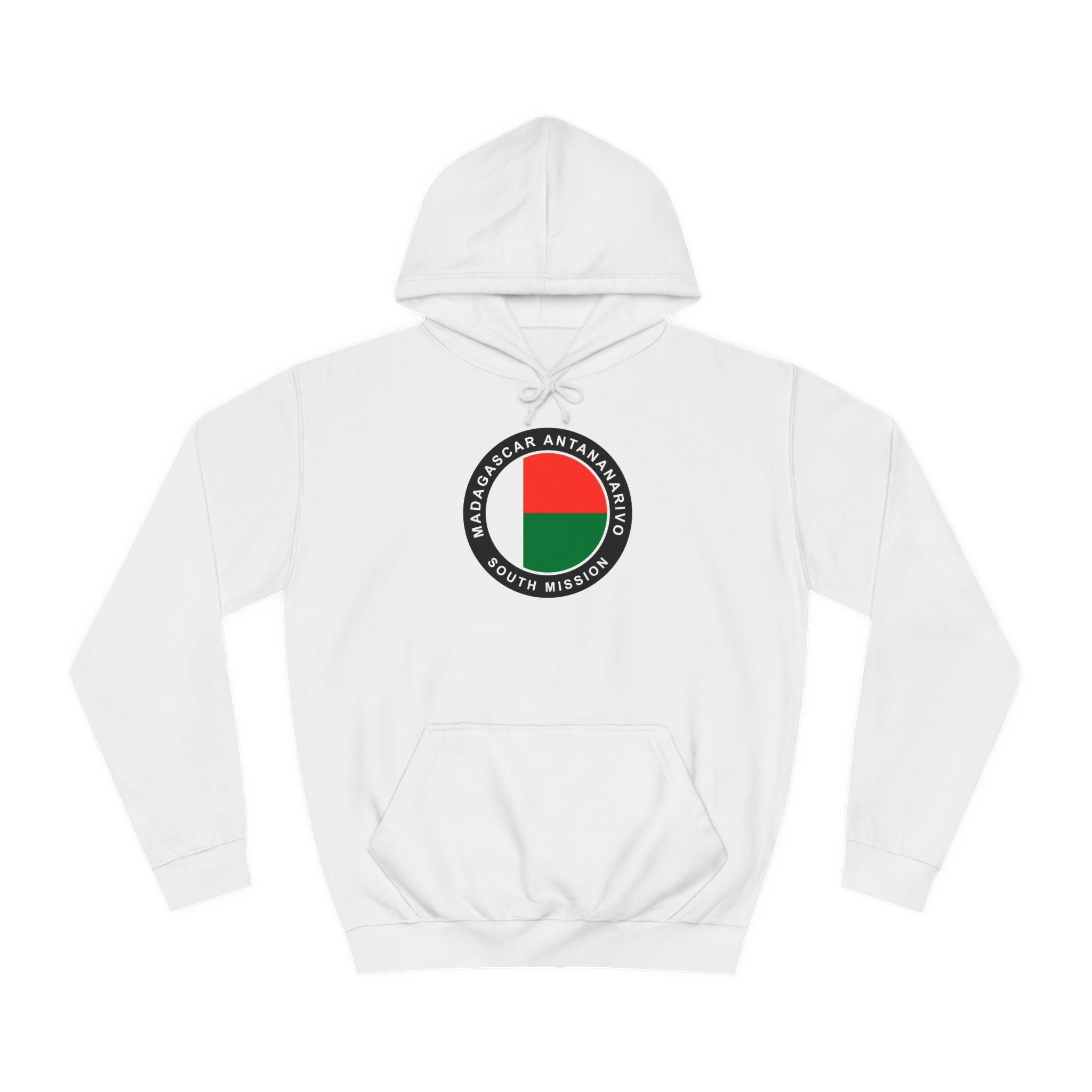 Madagascar Antananarivo South Mission Flag Logo (Black Border) College Hoodie - Mission Wishlist - LDS Missionary Gift Store