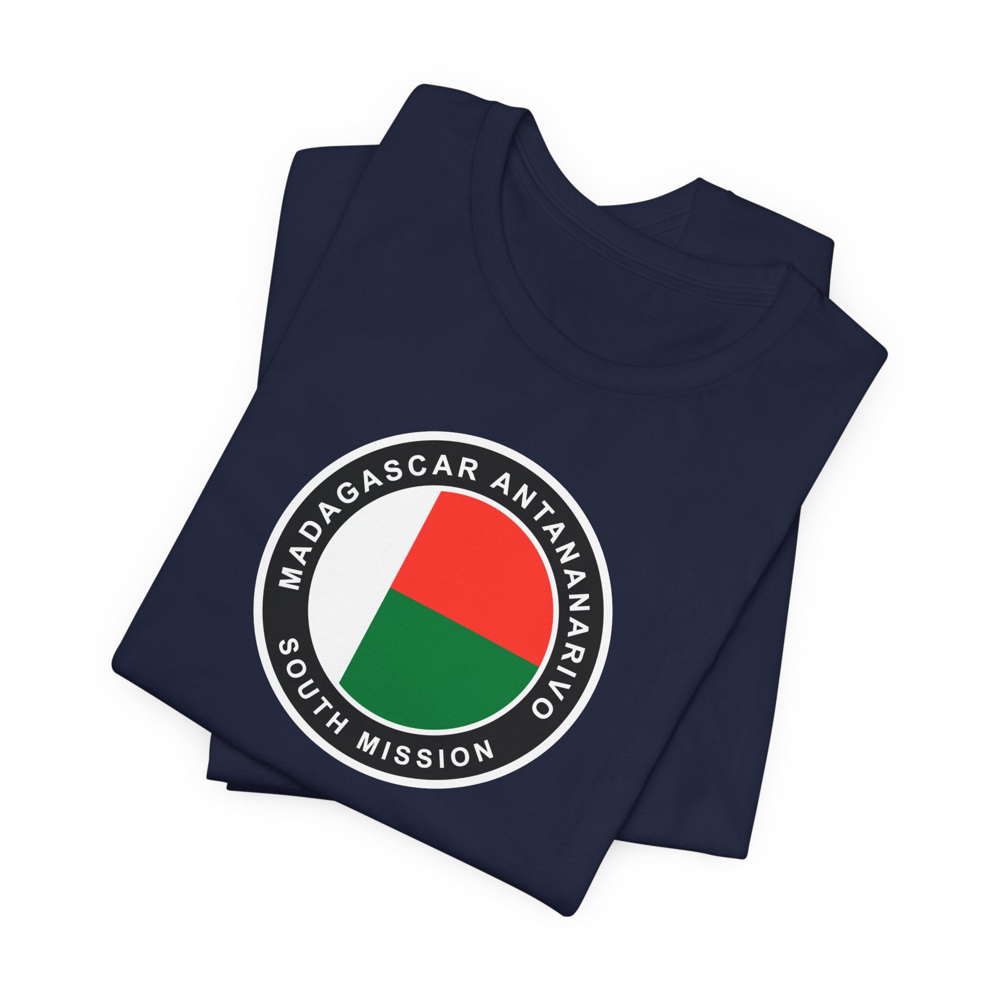 Madagascar Antananarivo South Mission Flag Logo (Black Border) T-shirt - Mission Wishlist - LDS Missionary Gift Store