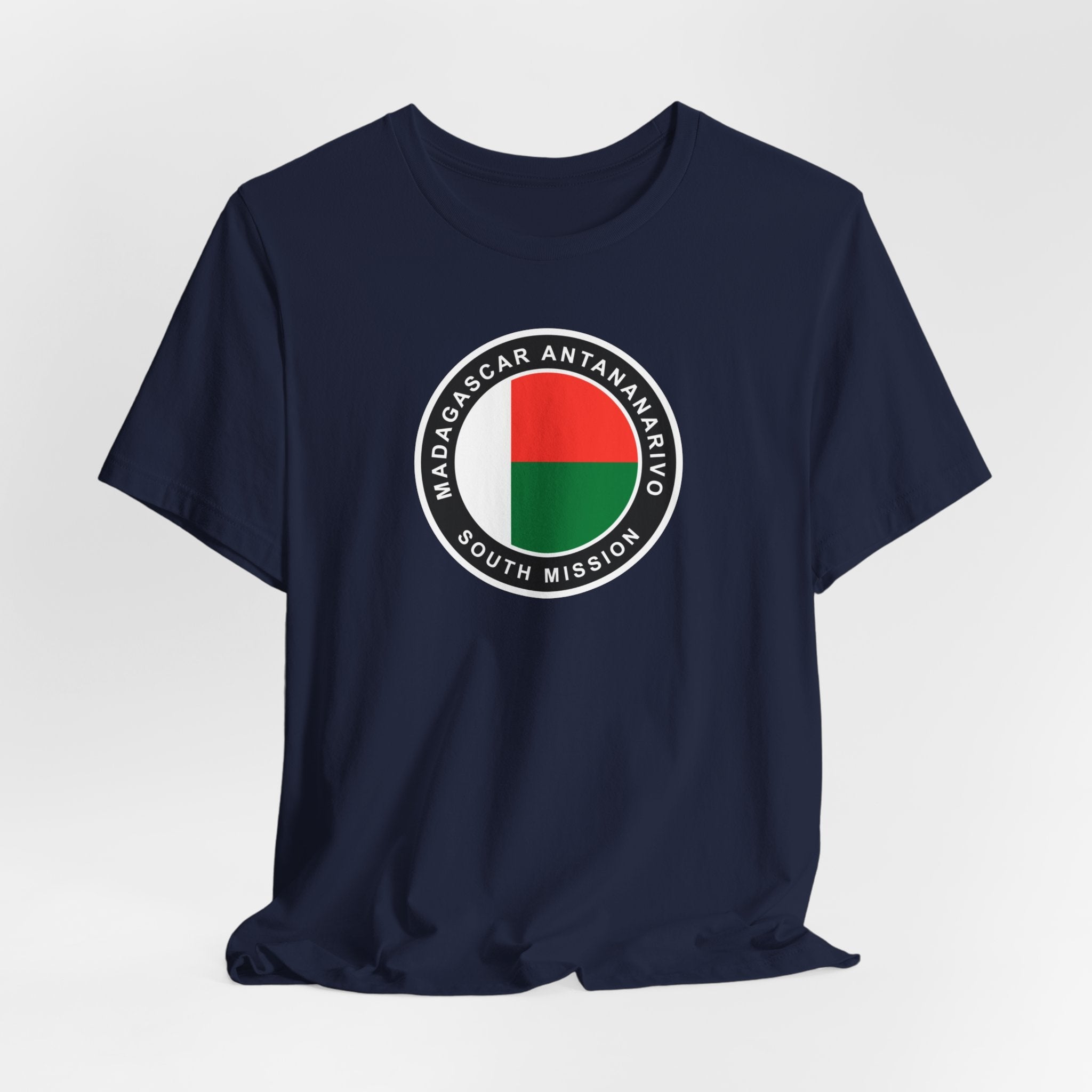 Madagascar Antananarivo South Mission Flag Logo (Black Border) T-shirt - Mission Wishlist - LDS Missionary Gift Store