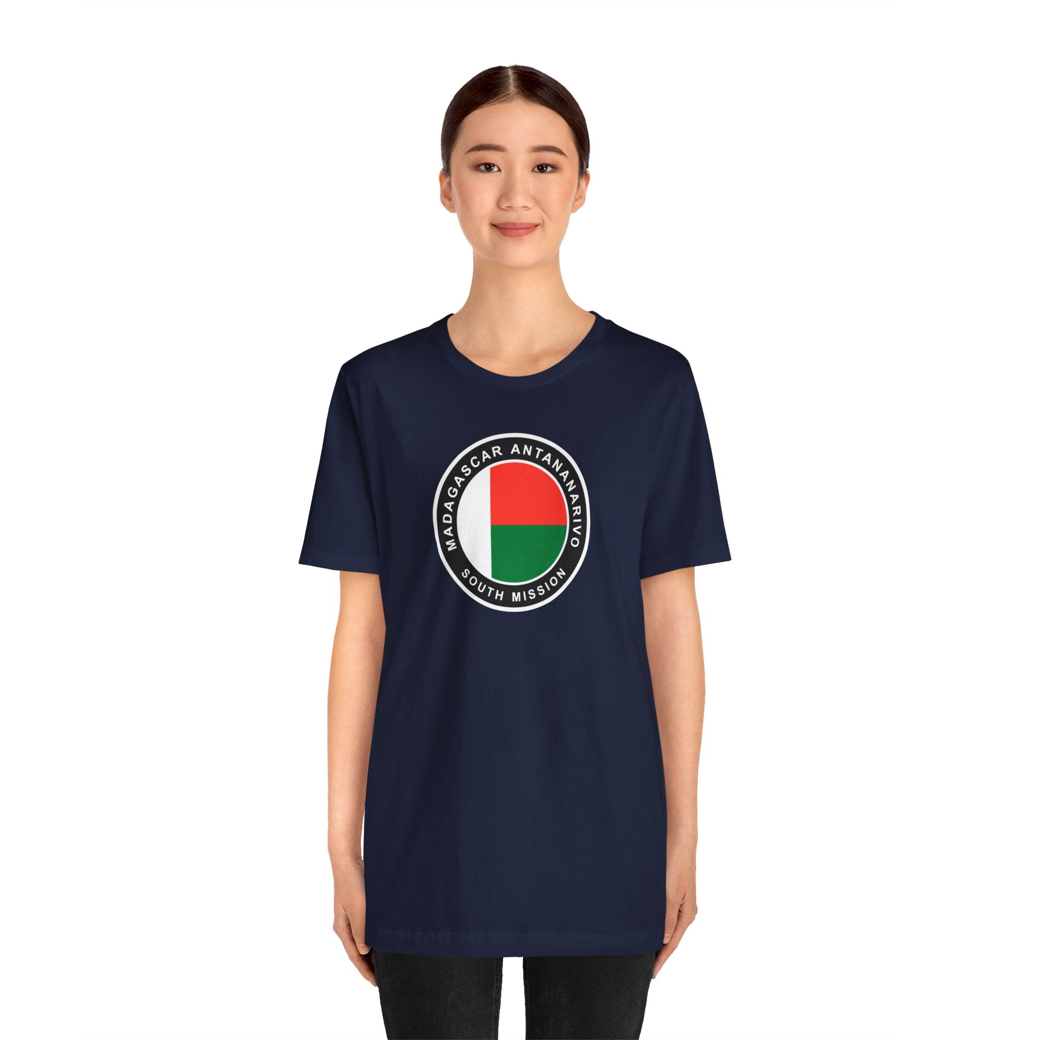 Madagascar Antananarivo South Mission Flag Logo (Black Border) T-shirt - Mission Wishlist - LDS Missionary Gift Store
