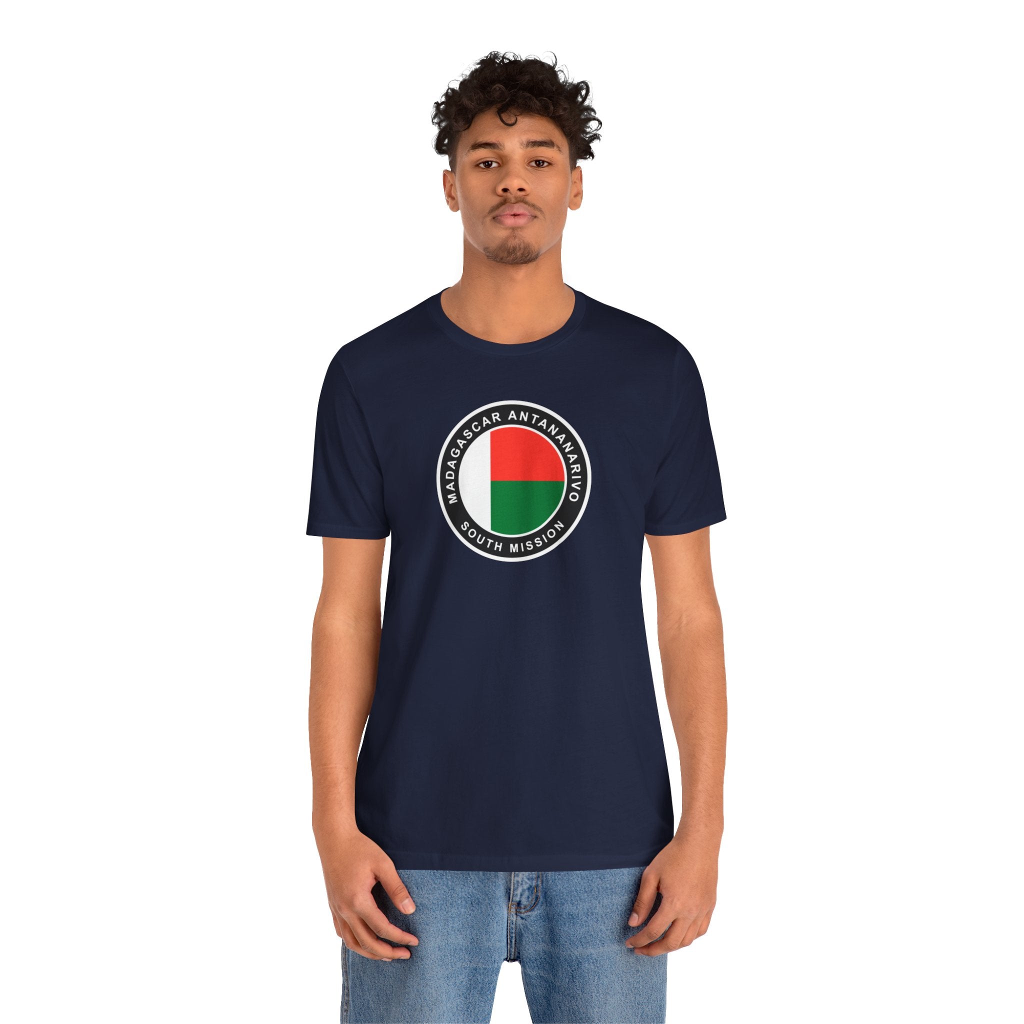 Madagascar Antananarivo South Mission Flag Logo (Black Border) T-shirt - Mission Wishlist - LDS Missionary Gift Store