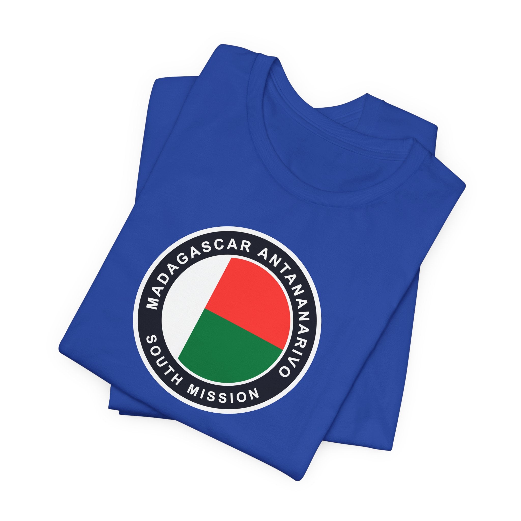 Madagascar Antananarivo South Mission Flag Logo (Black Border) T-shirt - Mission Wishlist - LDS Missionary Gift Store