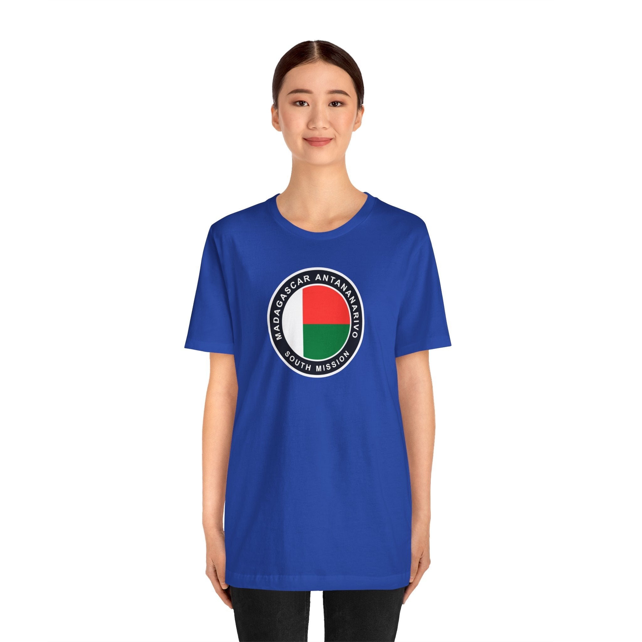 Madagascar Antananarivo South Mission Flag Logo (Black Border) T-shirt - Mission Wishlist - LDS Missionary Gift Store
