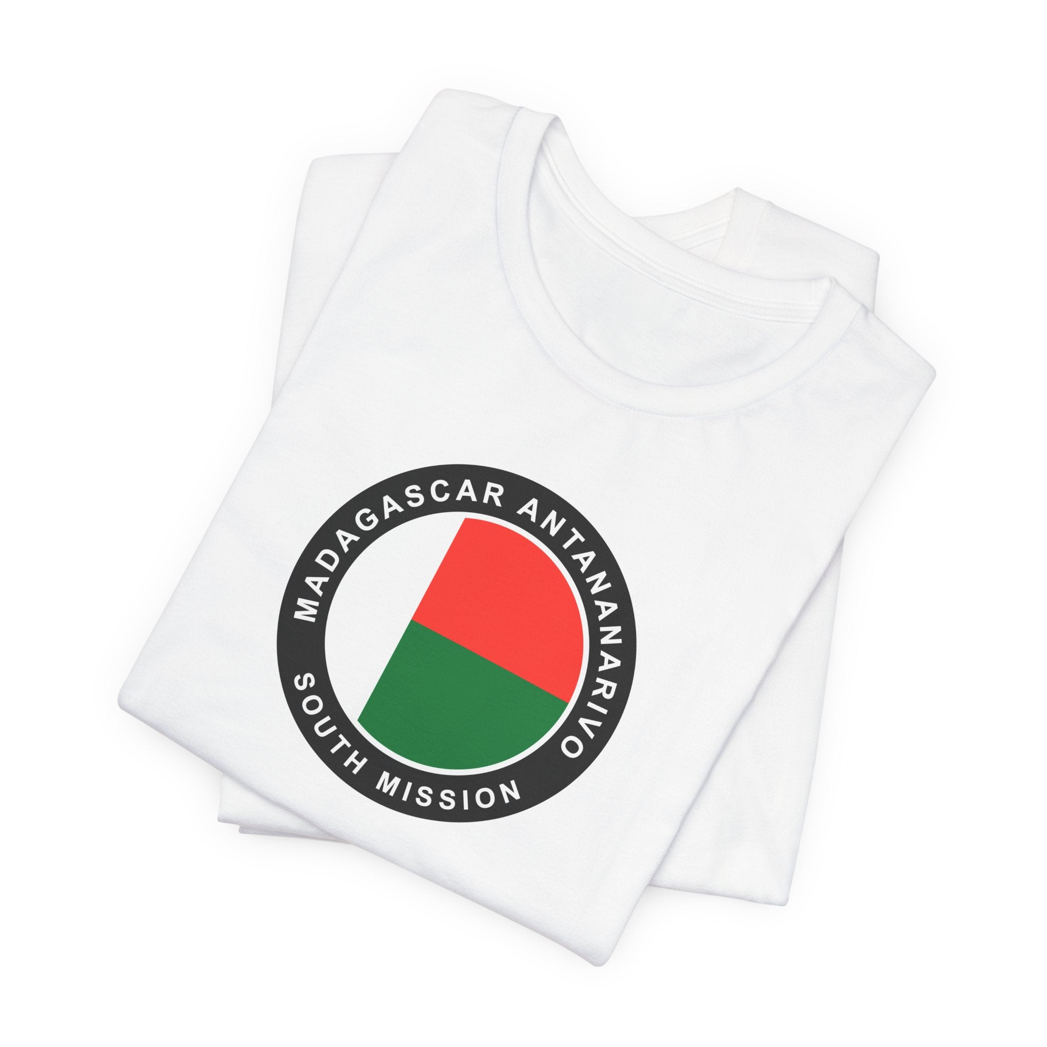 Madagascar Antananarivo South Mission Flag Logo (Black Border) T-shirt - Mission Wishlist - LDS Missionary Gift Store