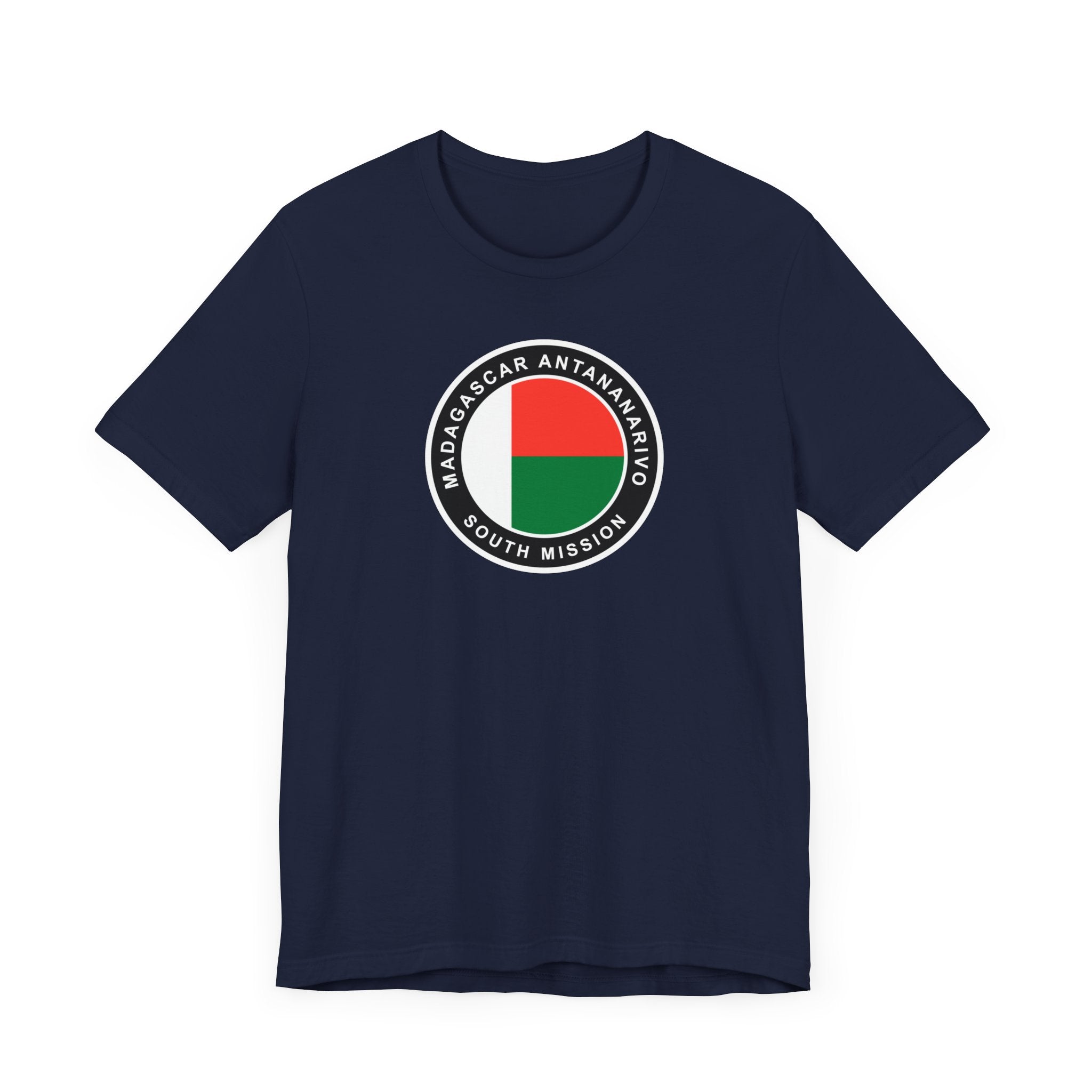 Madagascar Antananarivo South Mission Flag Logo (Black Border) T-shirt - Mission Wishlist - LDS Missionary Gift Store