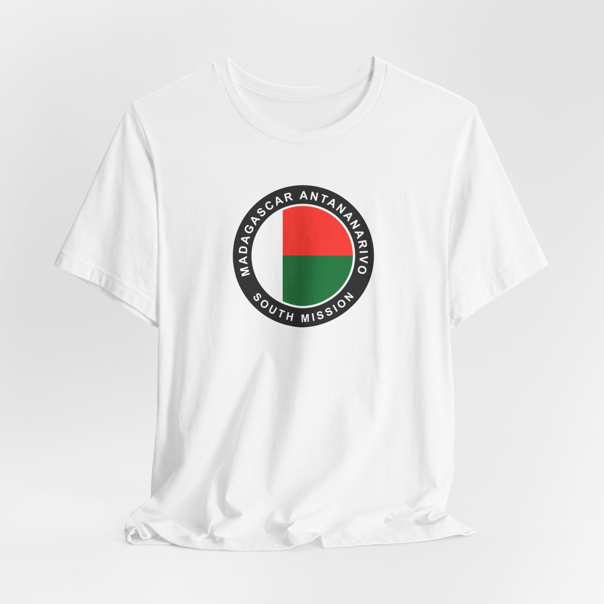 Madagascar Antananarivo South Mission Flag Logo (Black Border) T-shirt - Mission Wishlist - LDS Missionary Gift Store