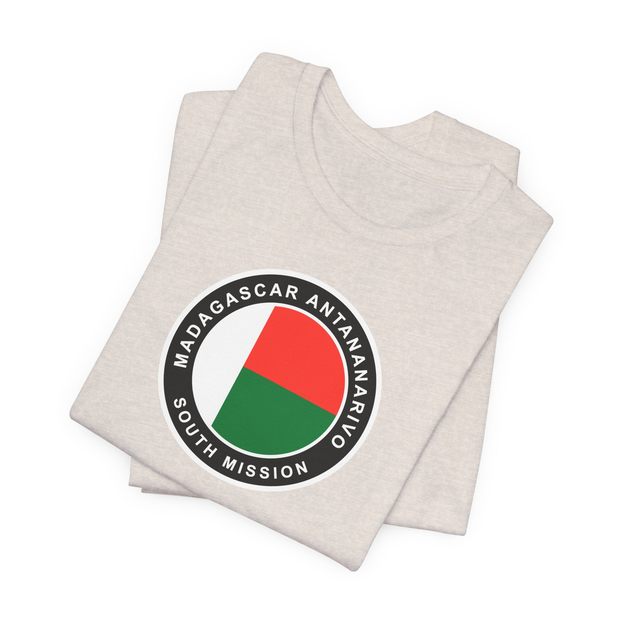 Madagascar Antananarivo South Mission Flag Logo (Black Border) T-shirt - Mission Wishlist - LDS Missionary Gift Store