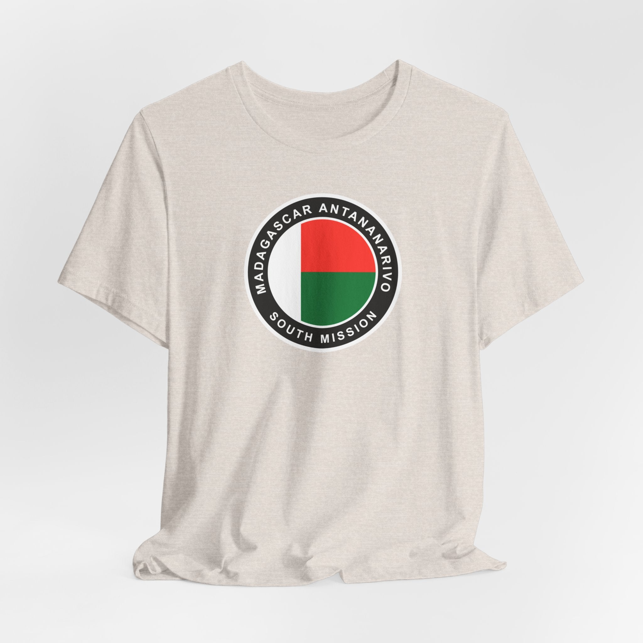 Madagascar Antananarivo South Mission Flag Logo (Black Border) T-shirt - Mission Wishlist - LDS Missionary Gift Store